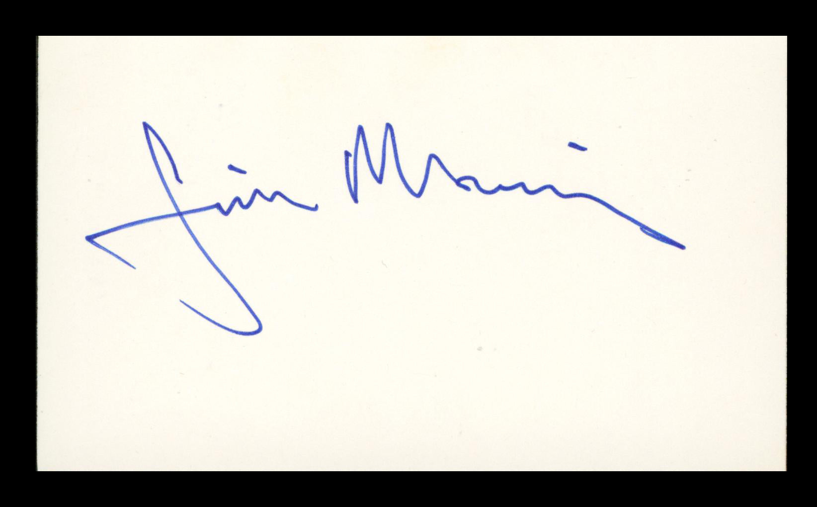 Rays Jim Morris Authentic Signed 3x5 Index Card Autographed BAS #BP00927