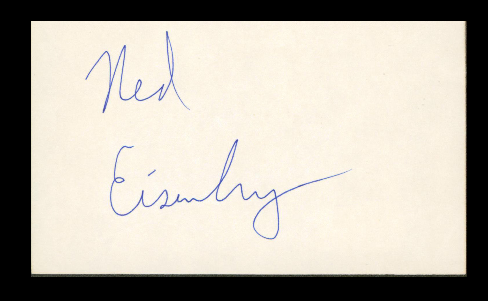 Ned Eisenberg Law & Order SVU Authentic Signed 3x5 Index Card BAS #BP00935
