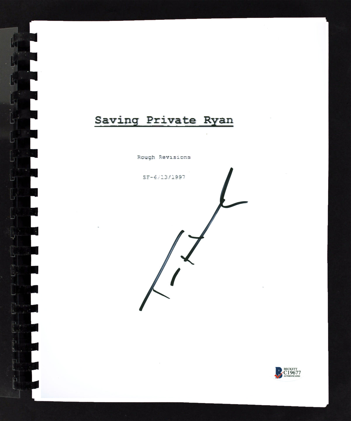 Tom Hanks Saving Private Ryan Authentic Signed Replica Movie Script BAS #C19677