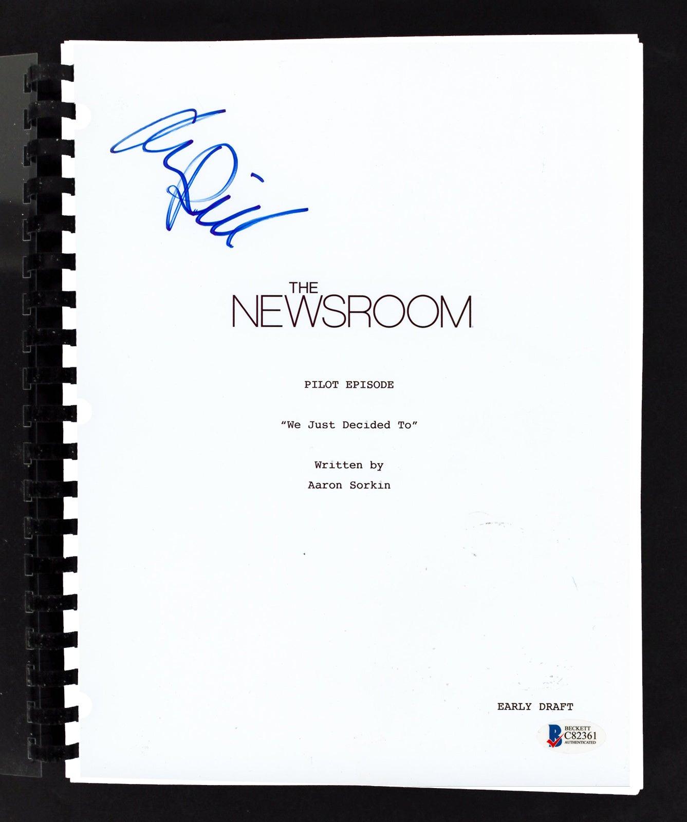 Alison Pill Authentic Signed The Newsroom Pilot Episode Tv Script BAS #C82361