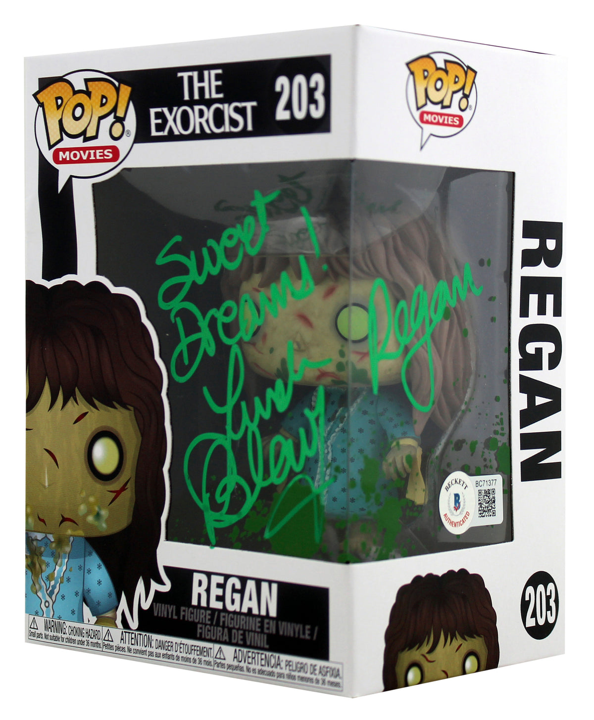 Linda Blair The Exorcist 2x Inscribed Signed Funko Pop Vinyl Figure BAS #BC17377