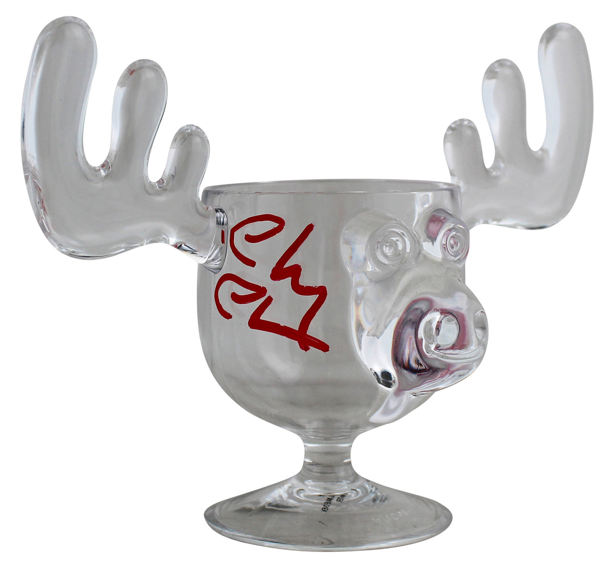 Chevy Chase Christmas Vacation Signed Acrylic Moose Mug w/ Red Sig BAS Witnessed