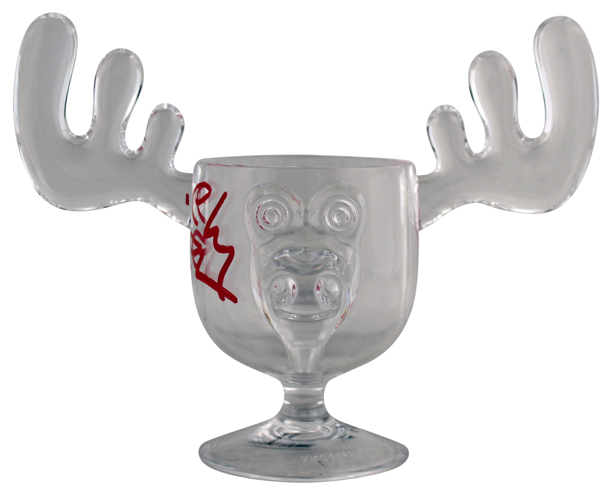 Chevy Chase Christmas Vacation Signed Acrylic Moose Mug w/ Red Sig BAS Witnessed