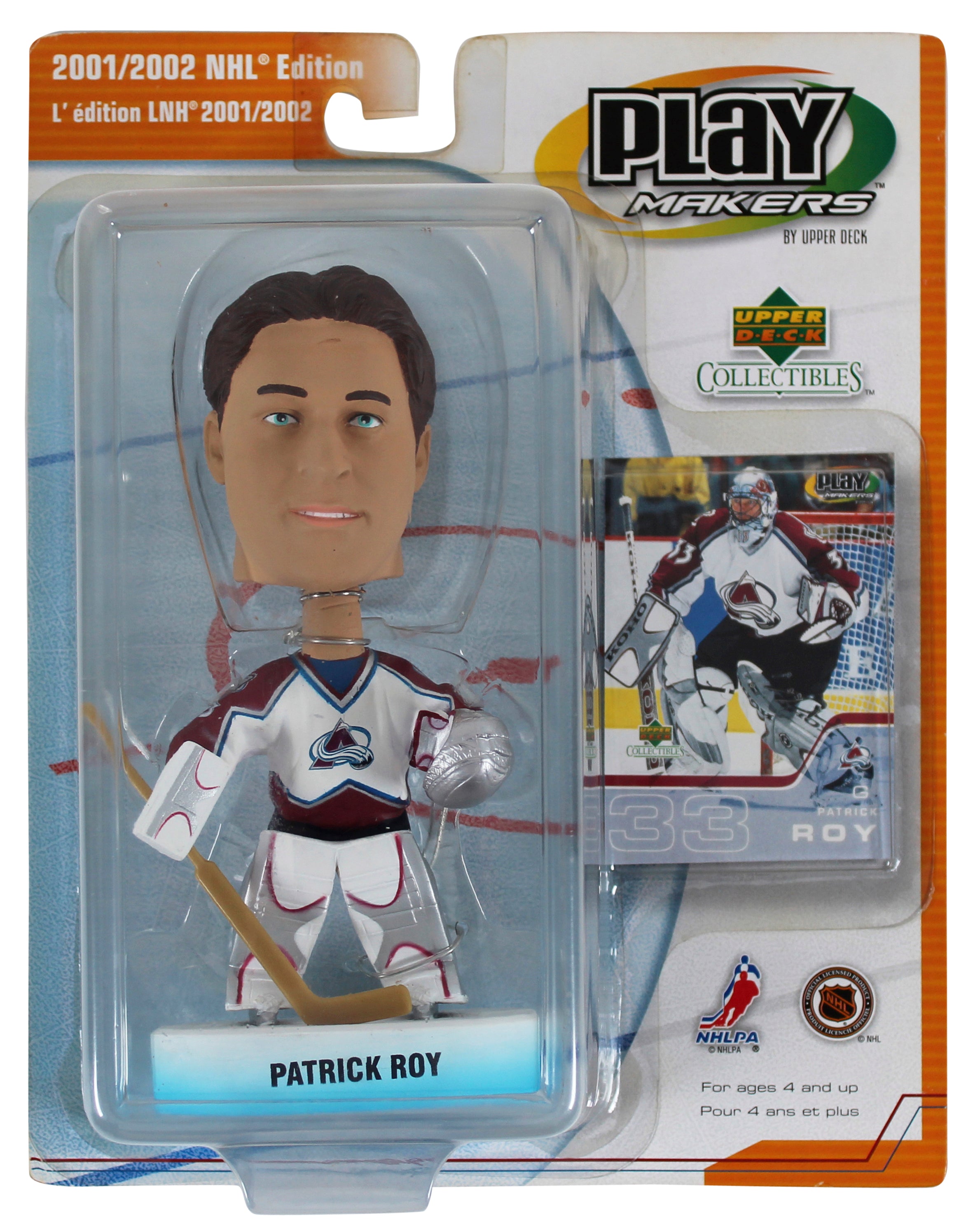 Avalanche Patrick Roy 2001 NHL Edition PlayMakers Upper Deck Bobblehead