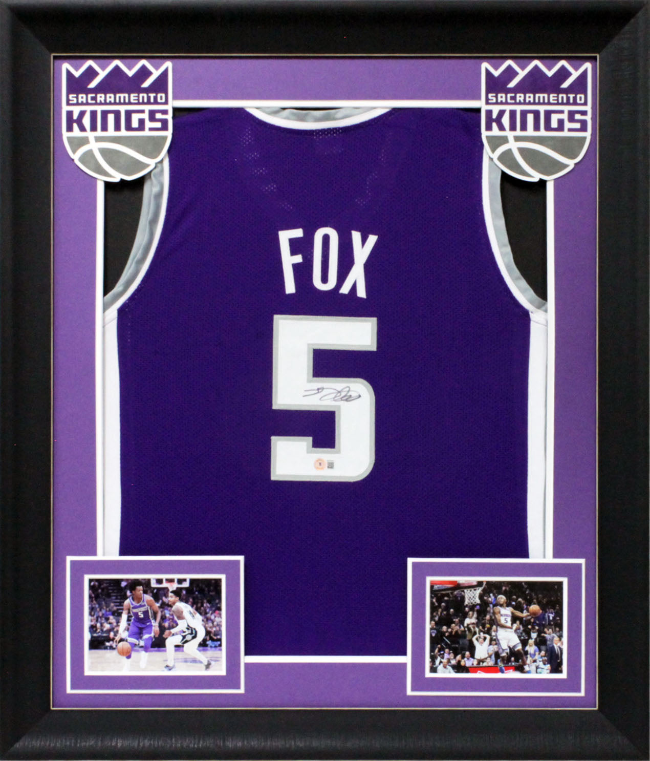 De'Aaron Fox Authentic Signed Purple Pro Style Framed Jersey BAS Witnessed