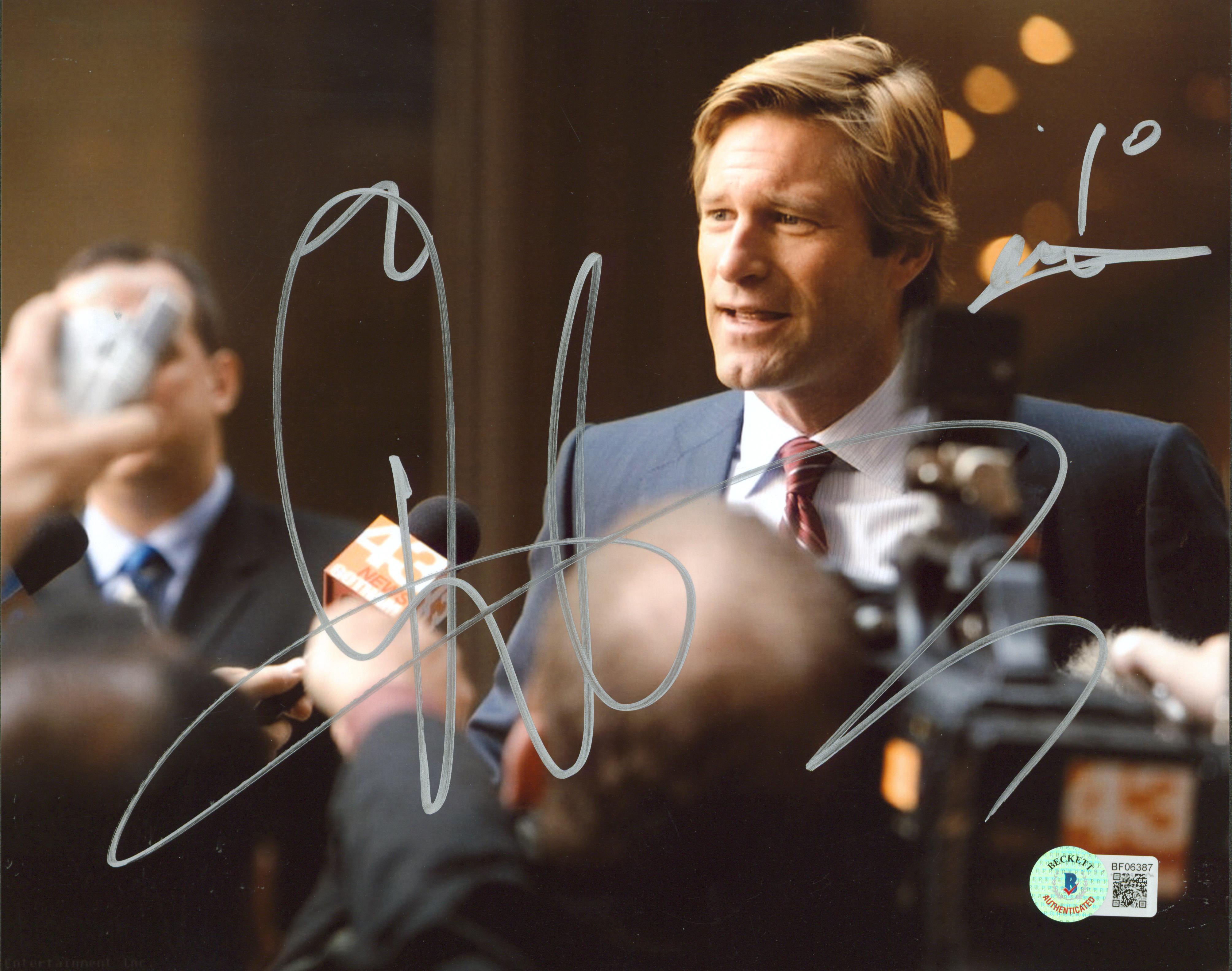 Aaron Eckhart Batman The Dark Knight Rises Signed 8x10 Photo BAS #BF06387