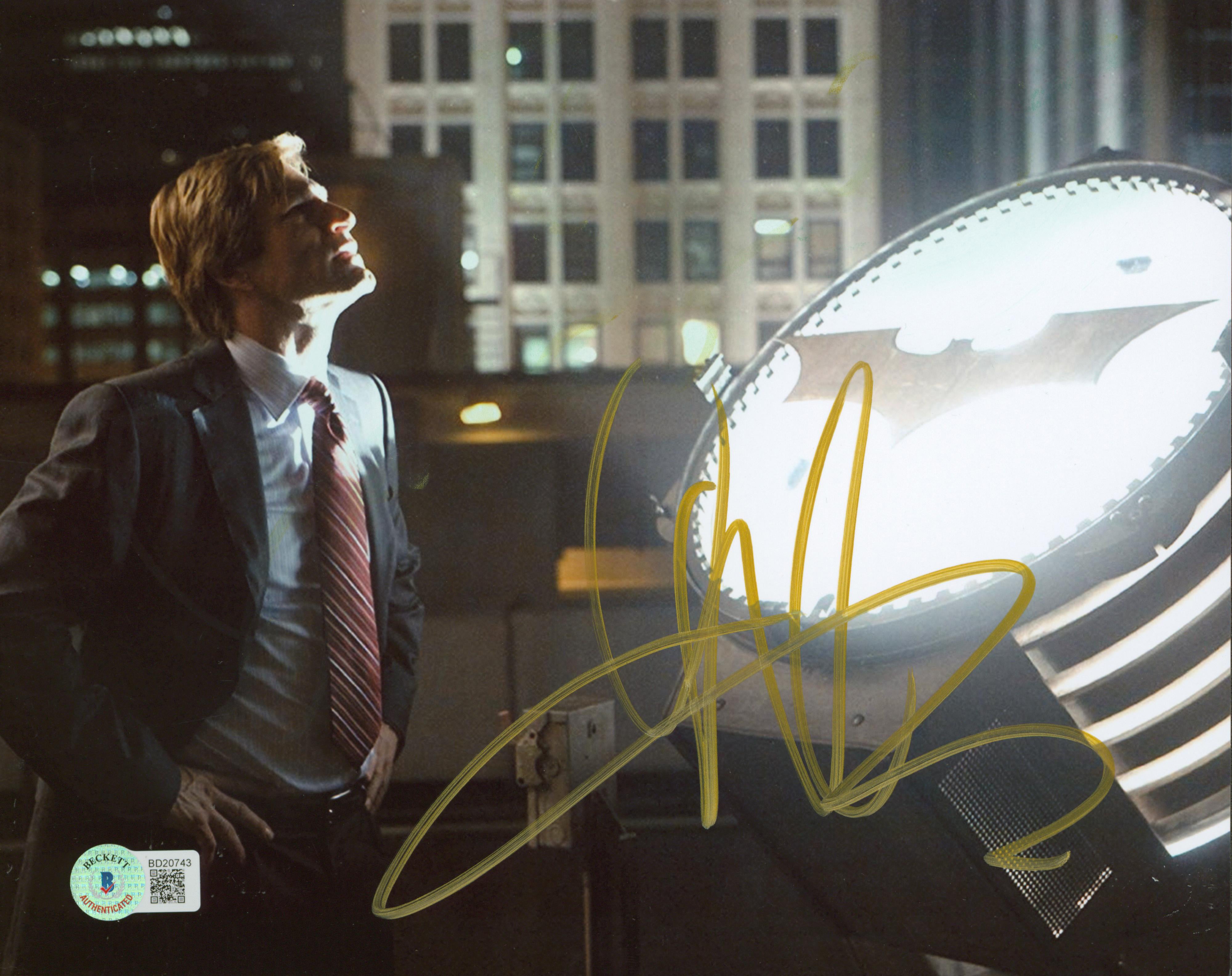 Aaron Eckhart Batman The Dark Knight Signed 8x10 Horizontal Photo BAS 5