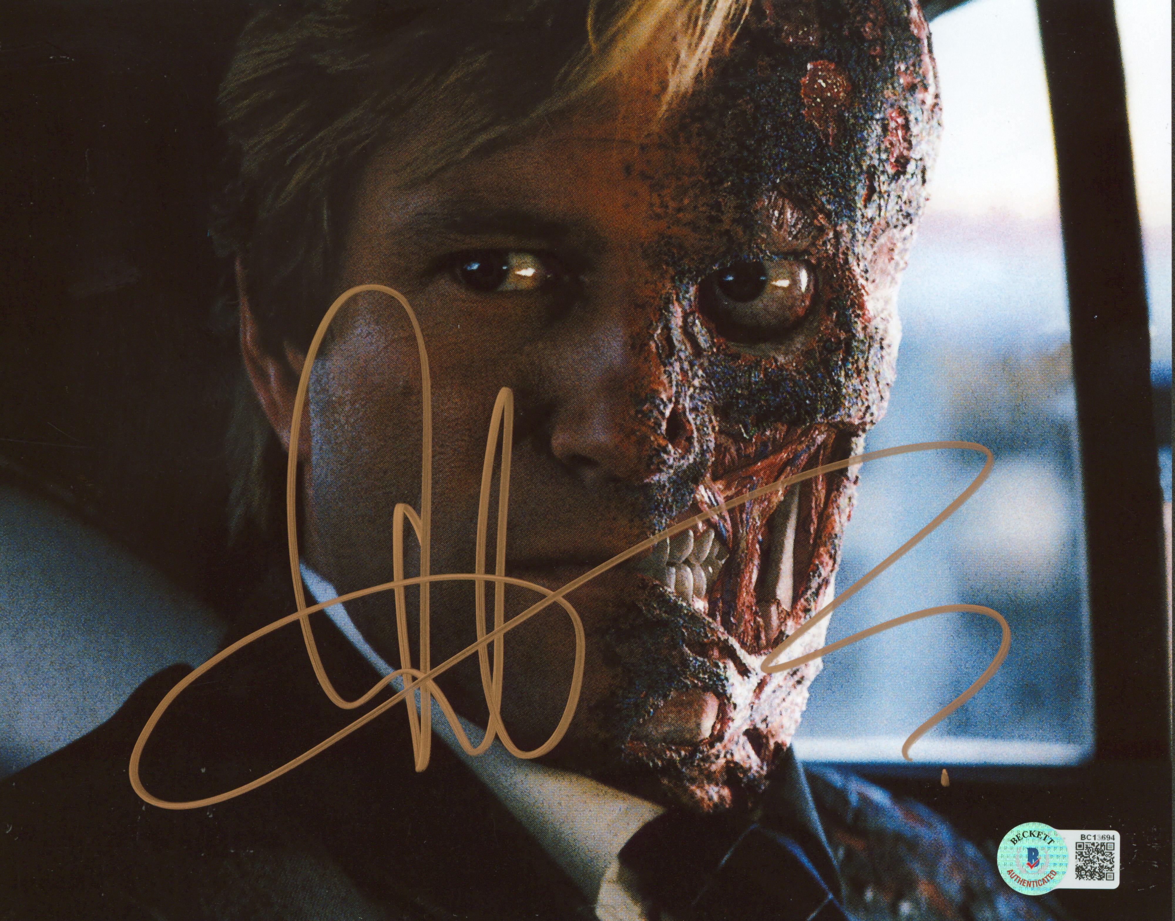 Aaron Eckhart Batman The Dark Knight Signed 8x10 Horizontal Photo BAS 7