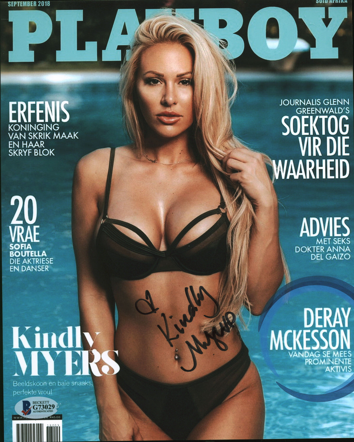Kindly Myers Playboy Authentic Signed 8x10 Photo Autographed BAS #G73029