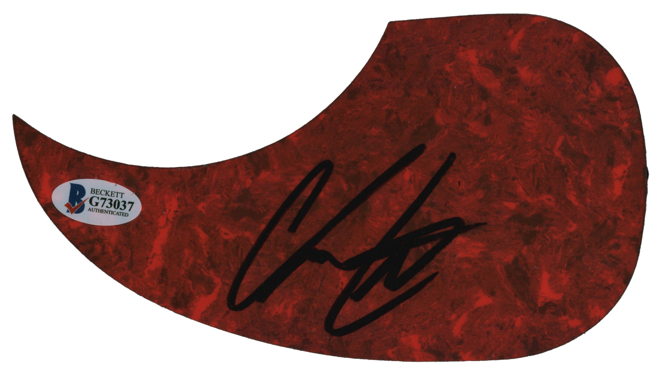Chris Lane Musician Authentic Signed Red Acoustic Guitar Pick Guard BAS #G73037