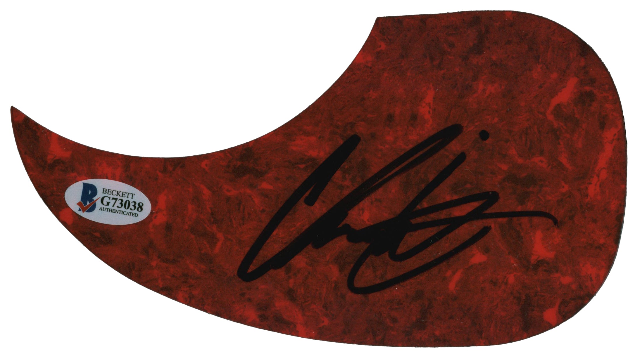 Chris Lane Musician Authentic Signed Red Acoustic Guitar Pick Guard BAS #G73038