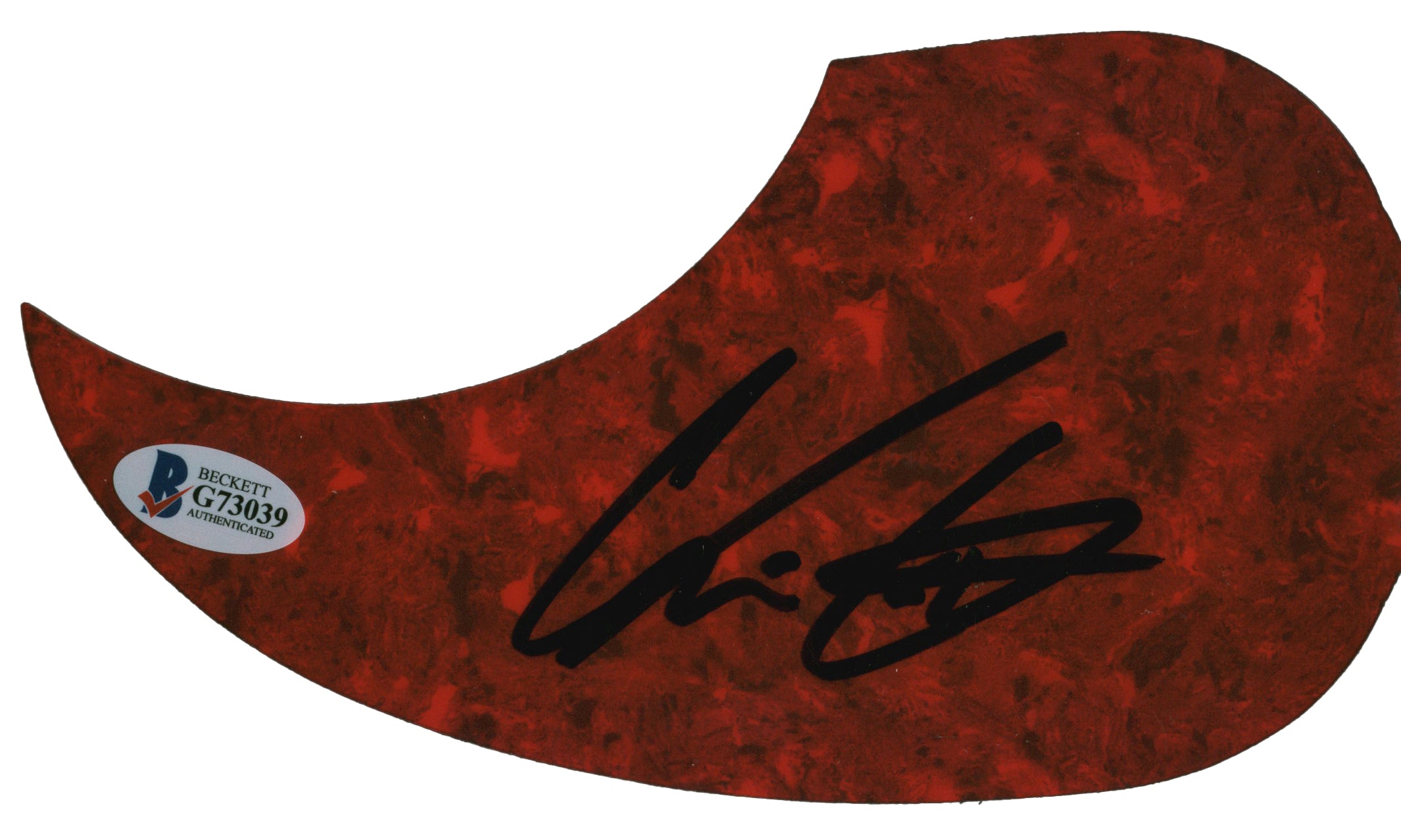 Chris Lane Musician Authentic Signed Red Acoustic Guitar Pick Guard BAS #G73039