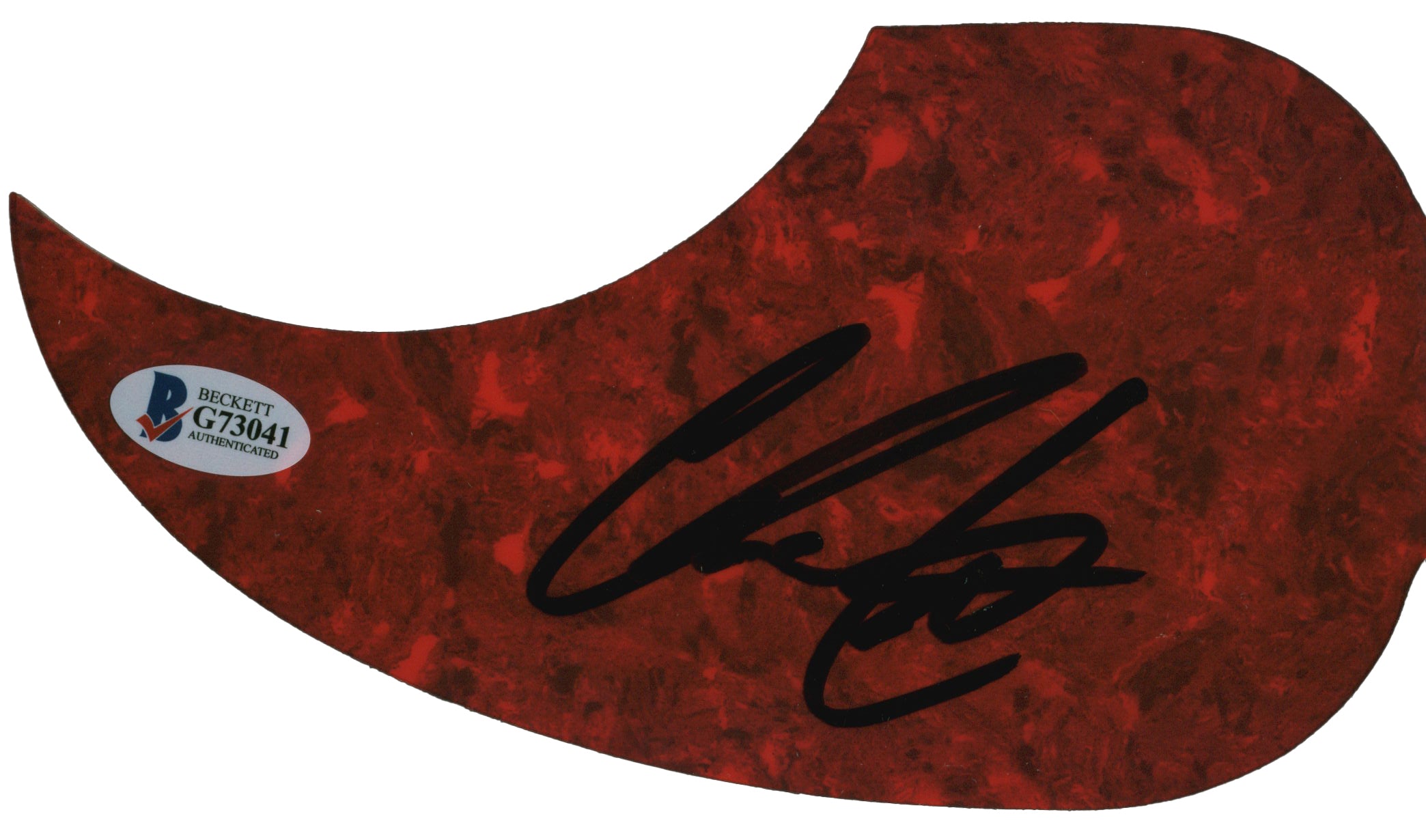 Chris Lane Musician Authentic Signed Red Acoustic Guitar Pick Guard BAS #G73041