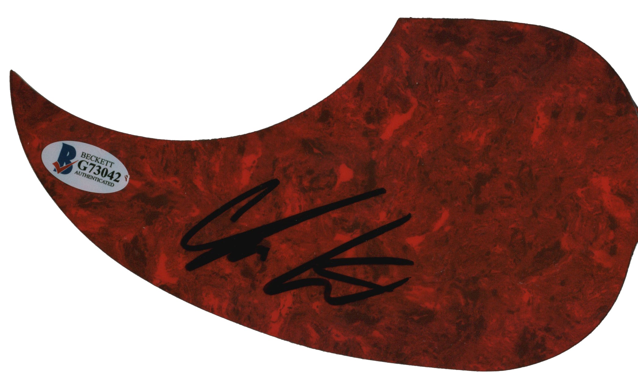 Chris Lane Musician Authentic Signed Red Acoustic Guitar Pick Guard BAS #G73042