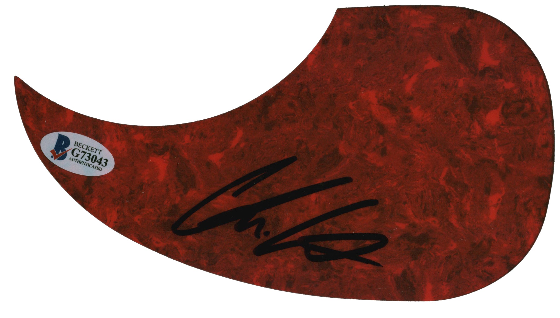 Chris Lane Musician Authentic Signed Red Acoustic Guitar Pick Guard BAS #G73043