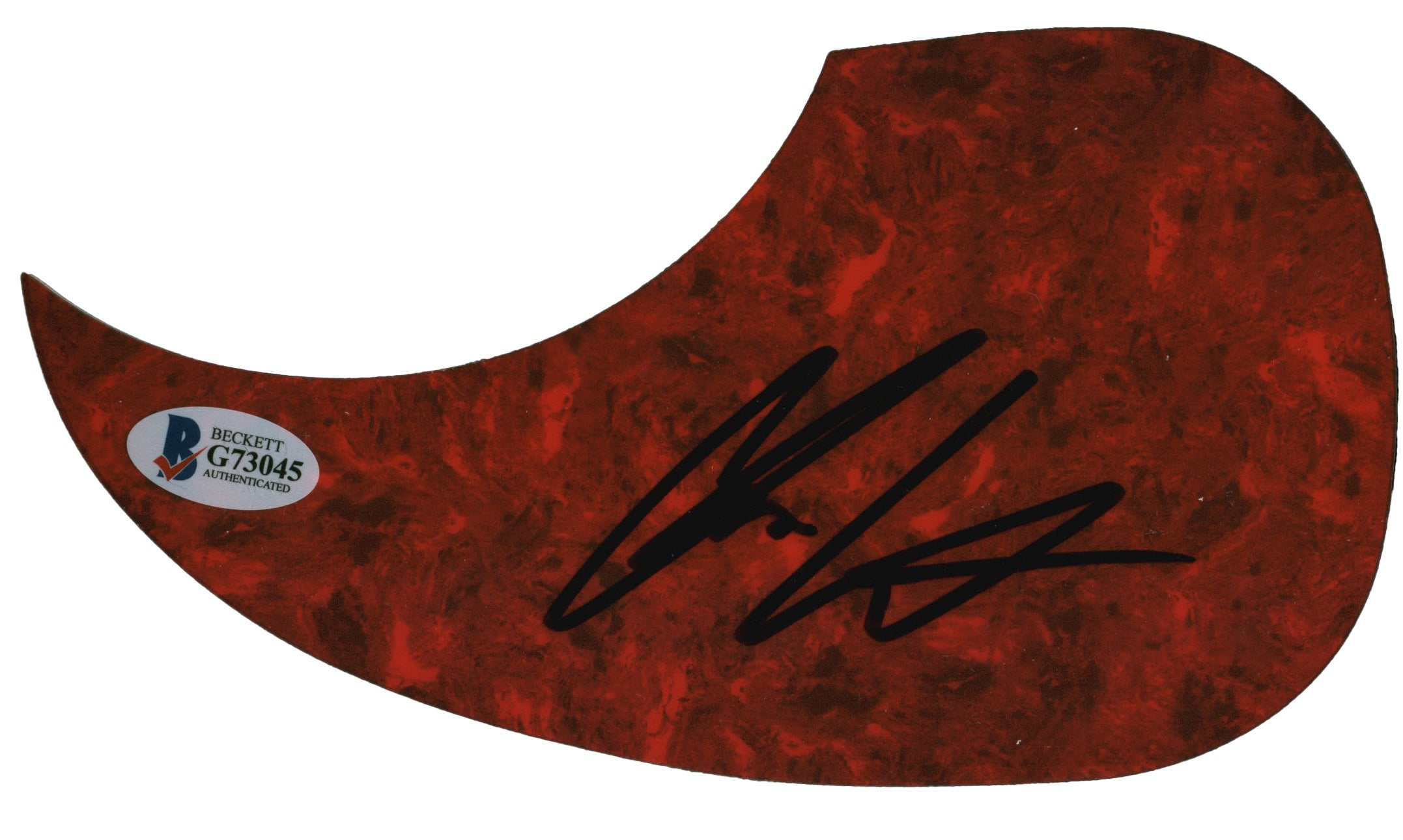 Chris Lane Musician Authentic Signed Red Acoustic Guitar Pick Guard BAS #G73045