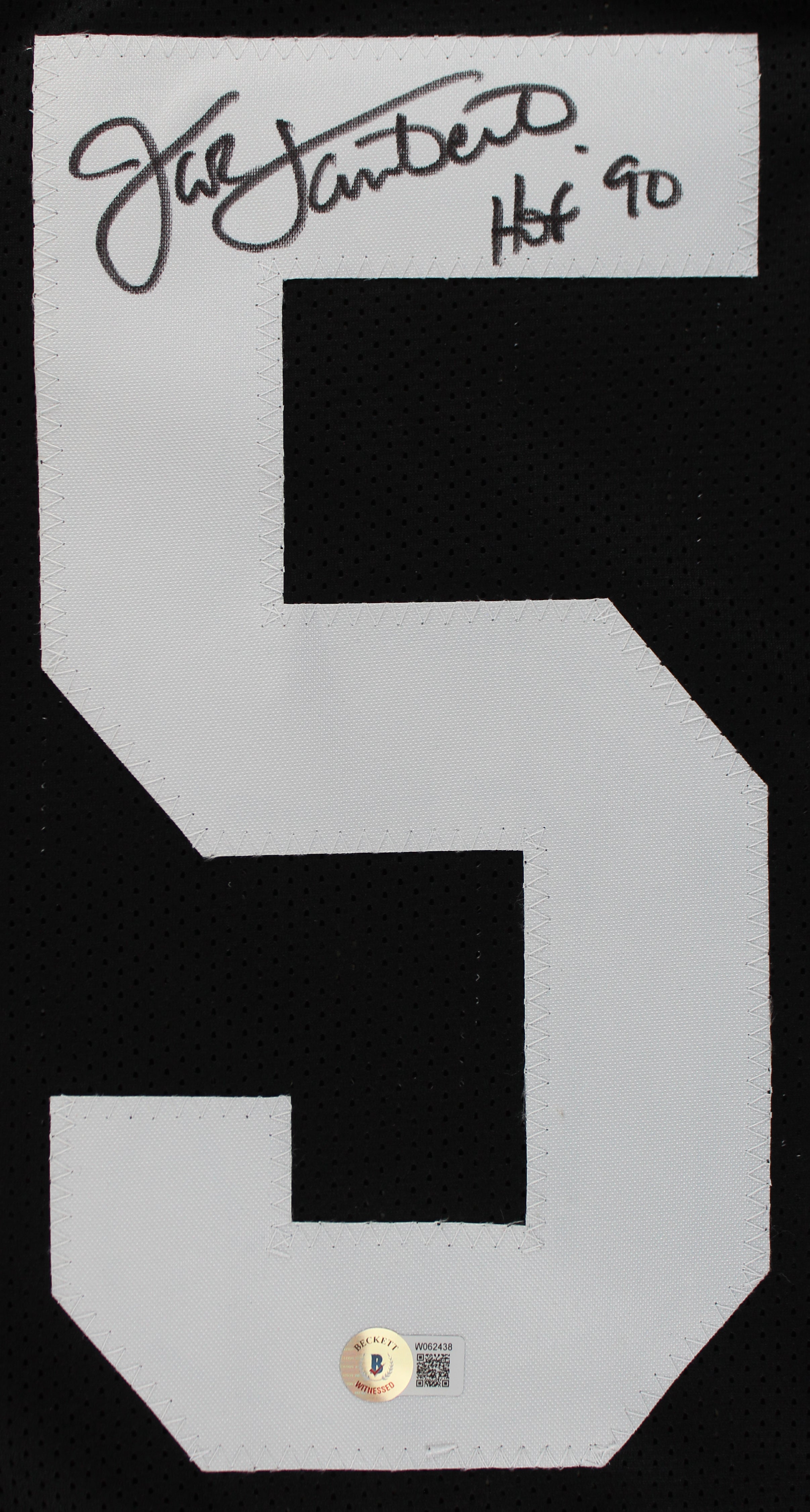 ** HOLIDAY DOORBUSTER ** Jack Lambert "HOF 90" Authentic Signed Black Pro Style Jersey BAS Witnessed