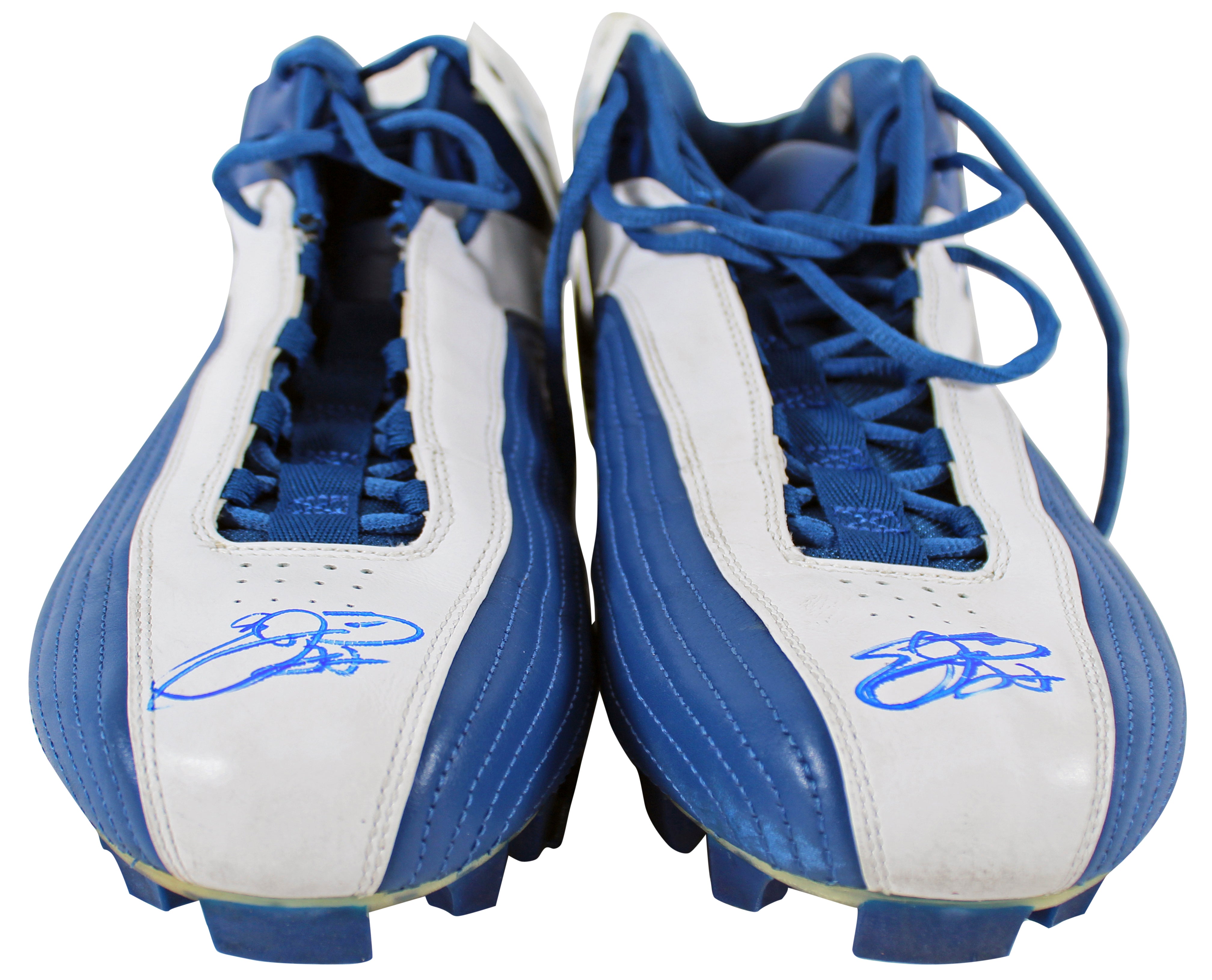 Cowboys Emmitt Smith Authentic Signed 12/21/02 Game Used Blue Reebok Cleats BAS