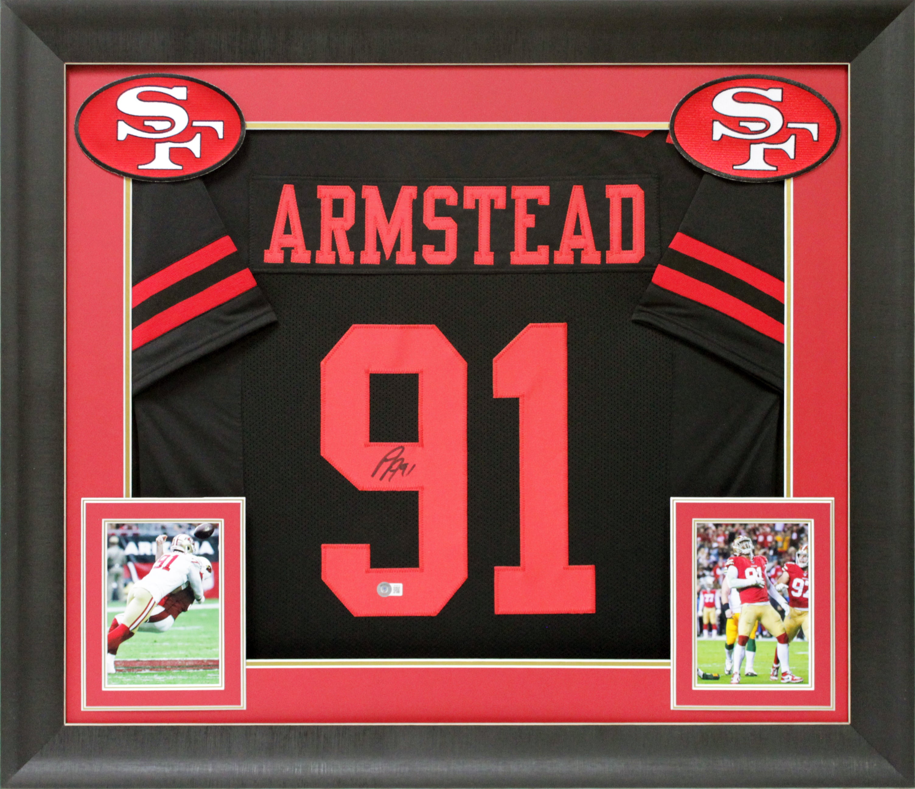 49ers Arik Armstead Authentic Signed Black Pro Style Framed Jersey BAS Witnessed