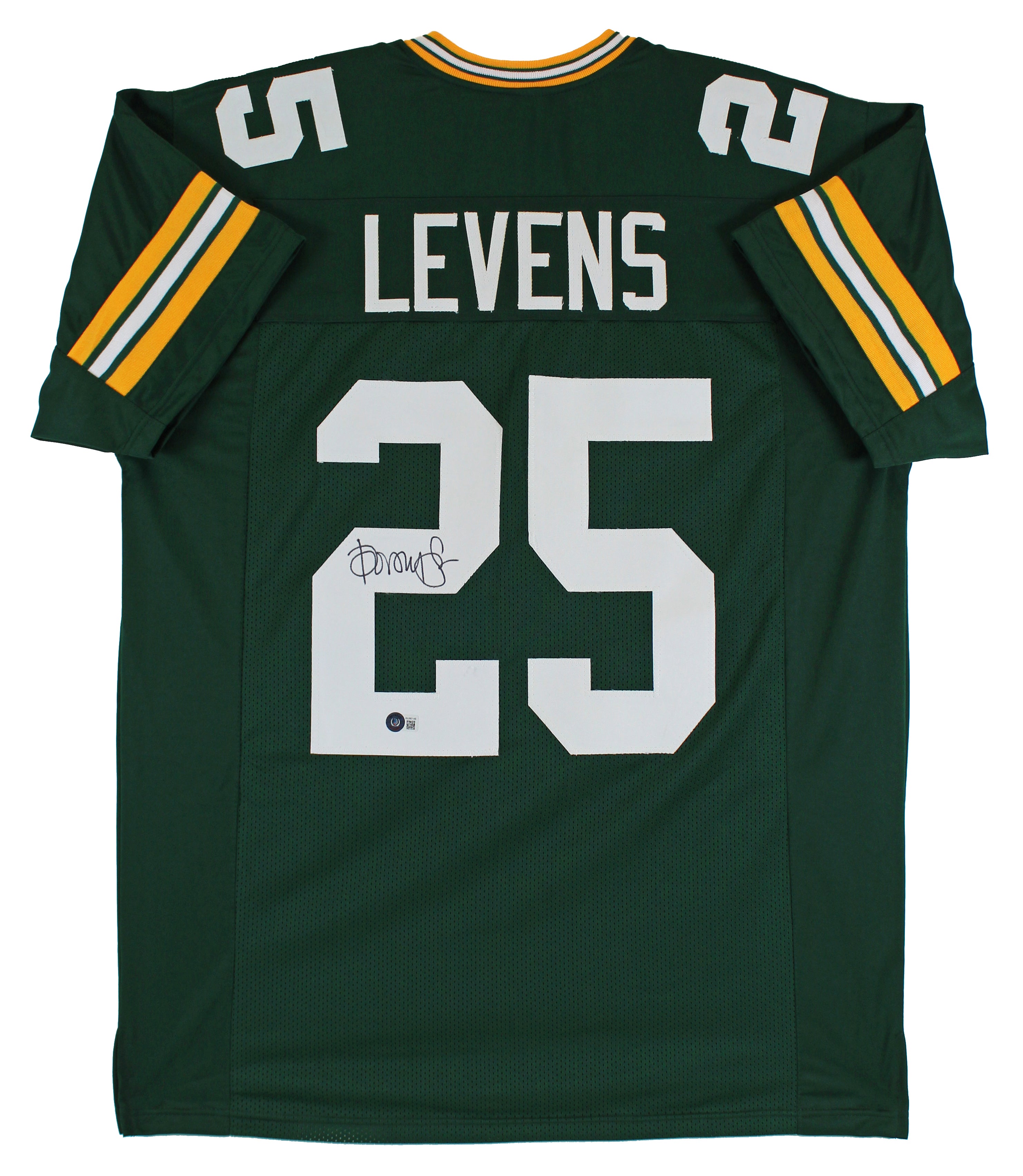 Dorsey Levens Authentic Signed Green Pro Style Jersey Autographed BAS Witnessed