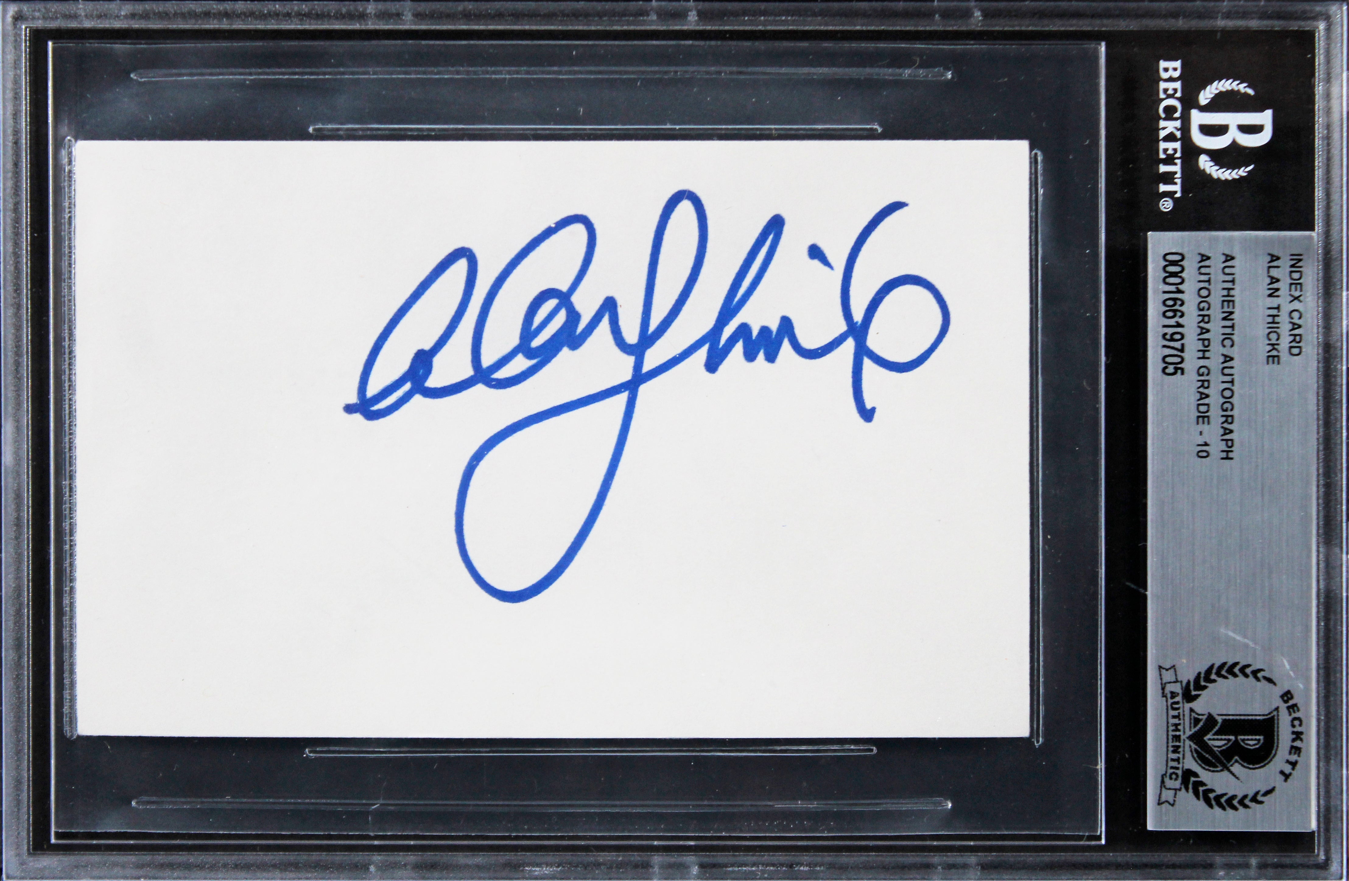 Alan Thicke Growing Pains Authentic Signed 3x5 Index Card Auto 10! BAS Slabbed