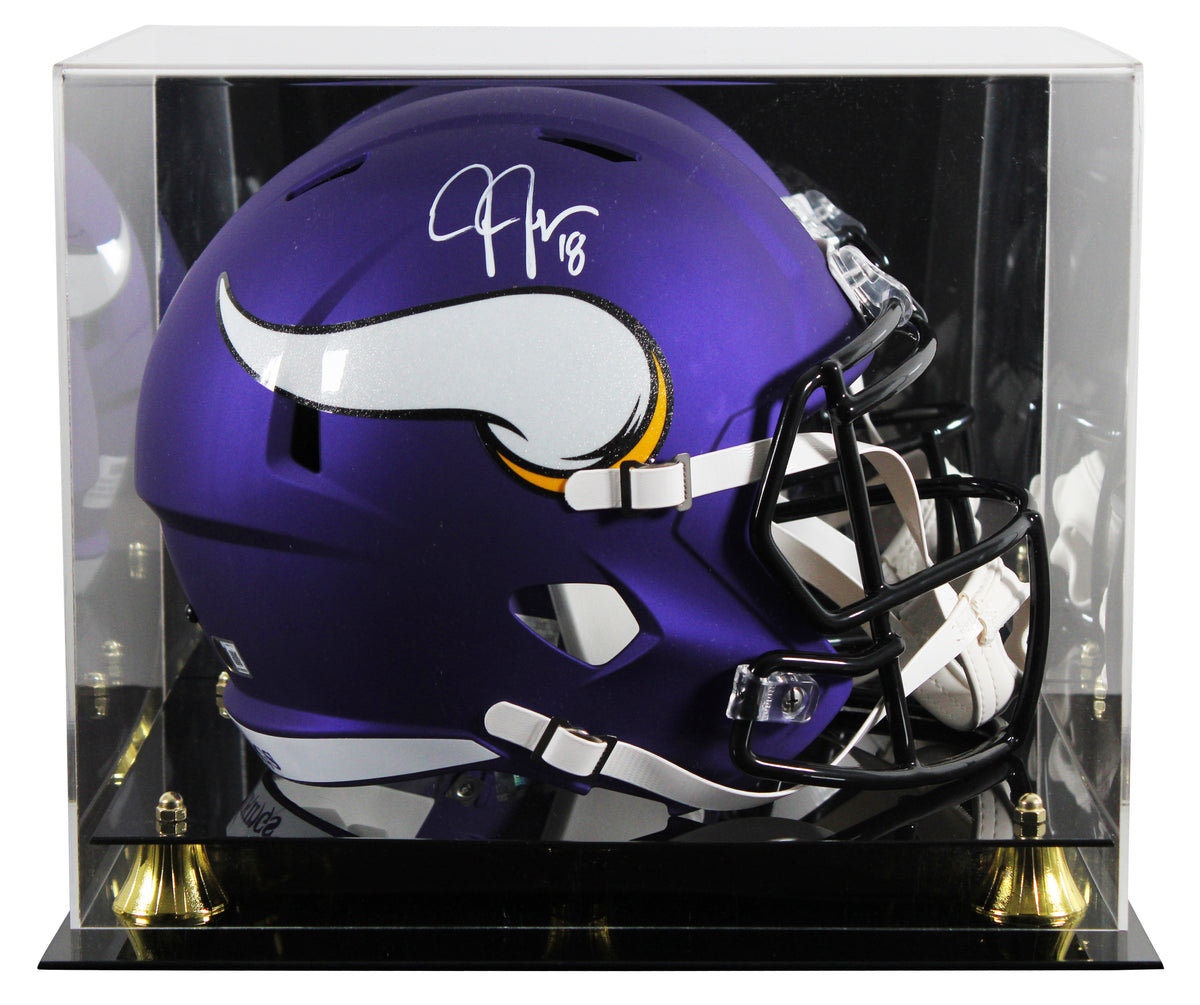 Vikings Justin Jefferson Signed Full Size Speed Rep Helmet w/ Case BAS Witnessed