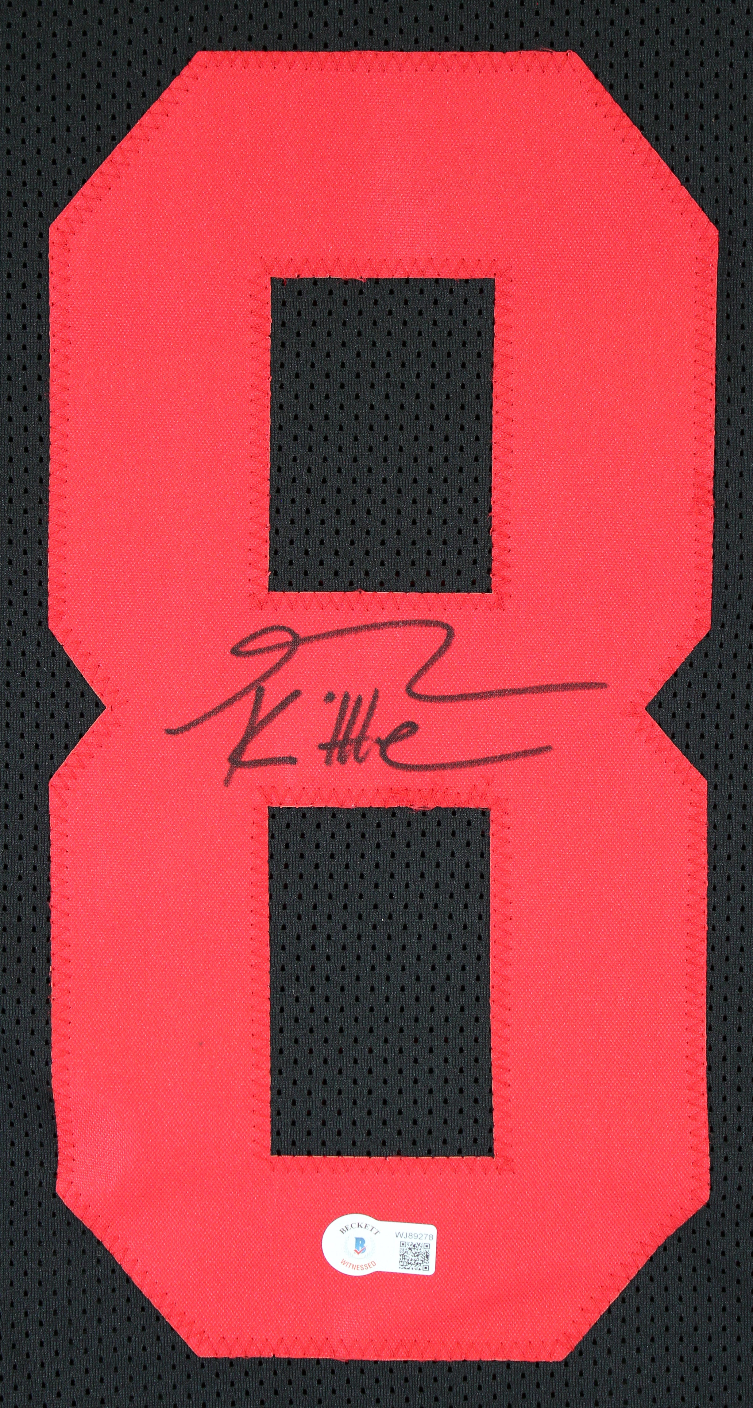 George Kittle Authentic Signed Black Pro Style Jersey w/ Red Numbers BAS Witness