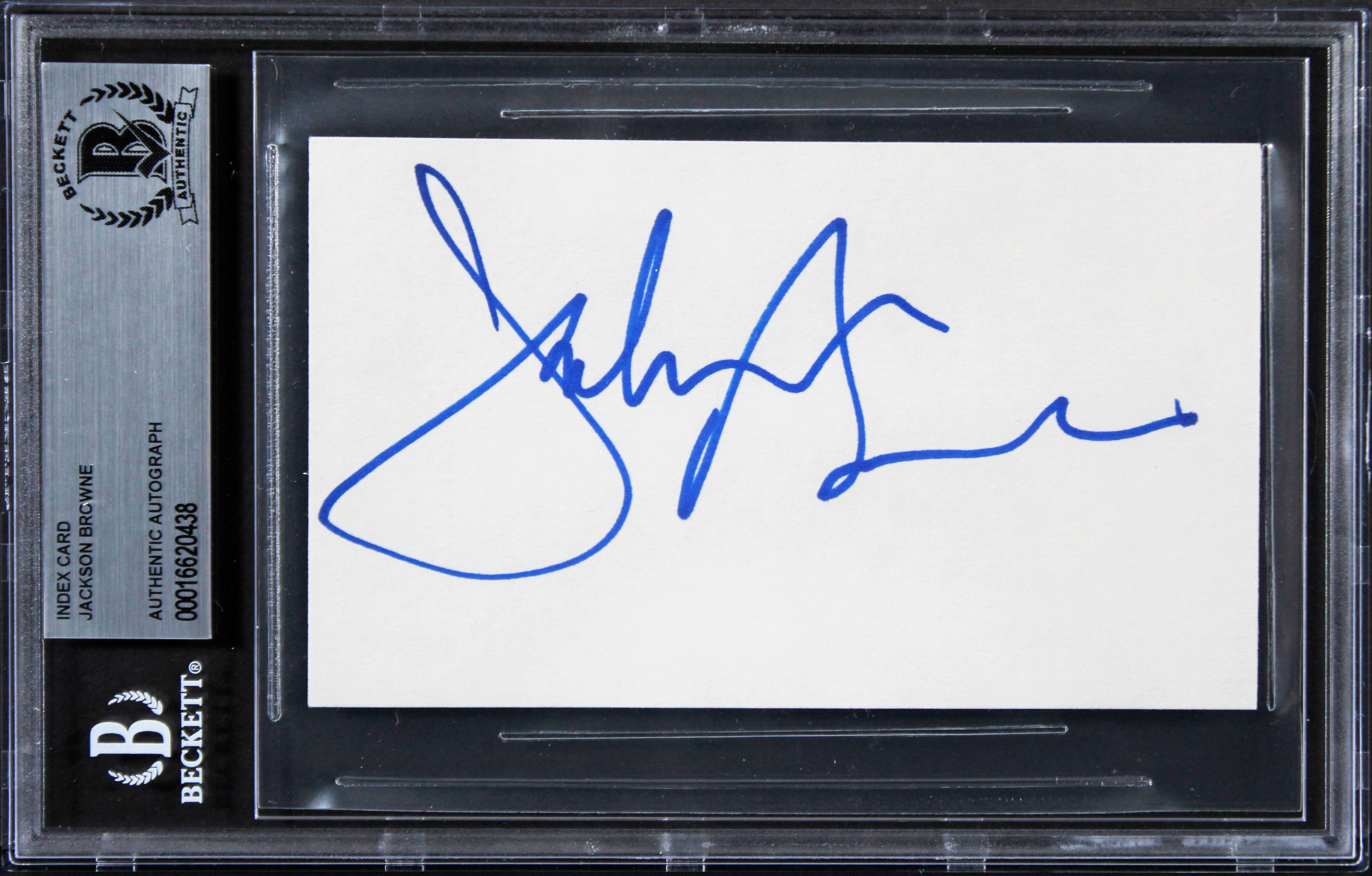 Jackson Browne Musician Authentic Signed 3x5 Index Card Autographed BAS Slab 2