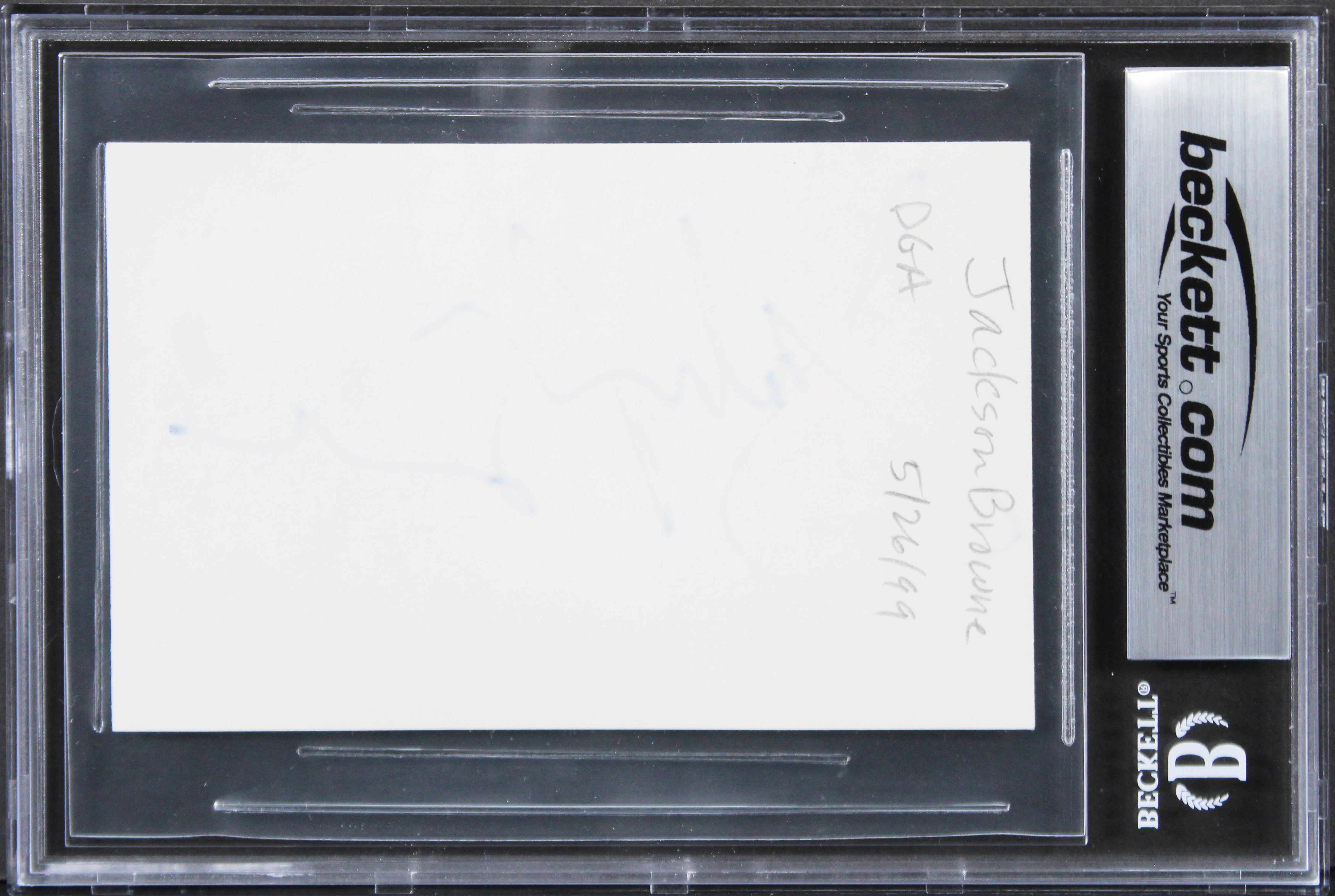 Jackson Browne Musician Authentic Signed 3x5 Index Card Autographed BAS Slab 2