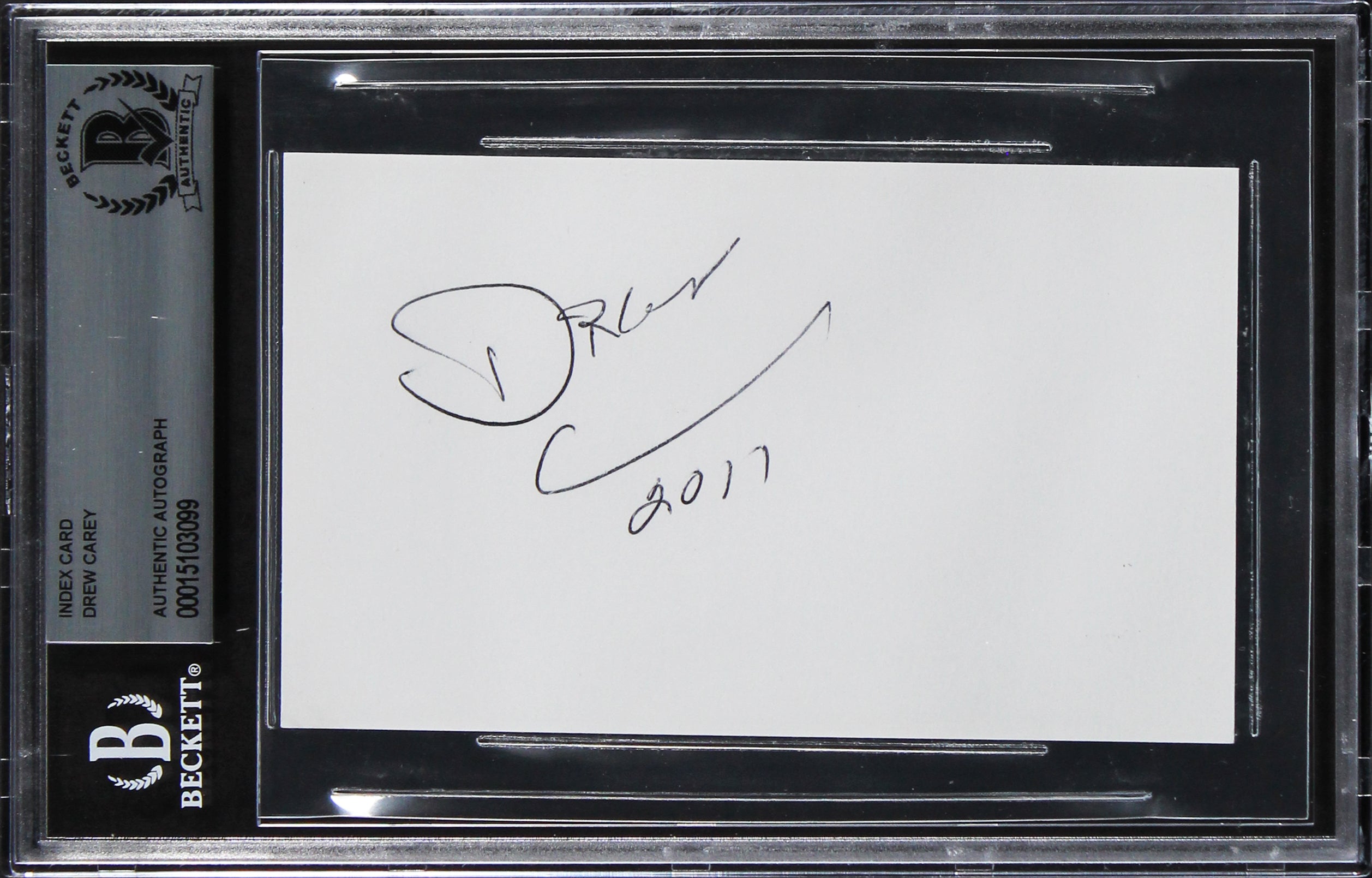Drew Carey The Price Is Right "2011" Authentic Signed 3x5 Index Card BAS Slab 2