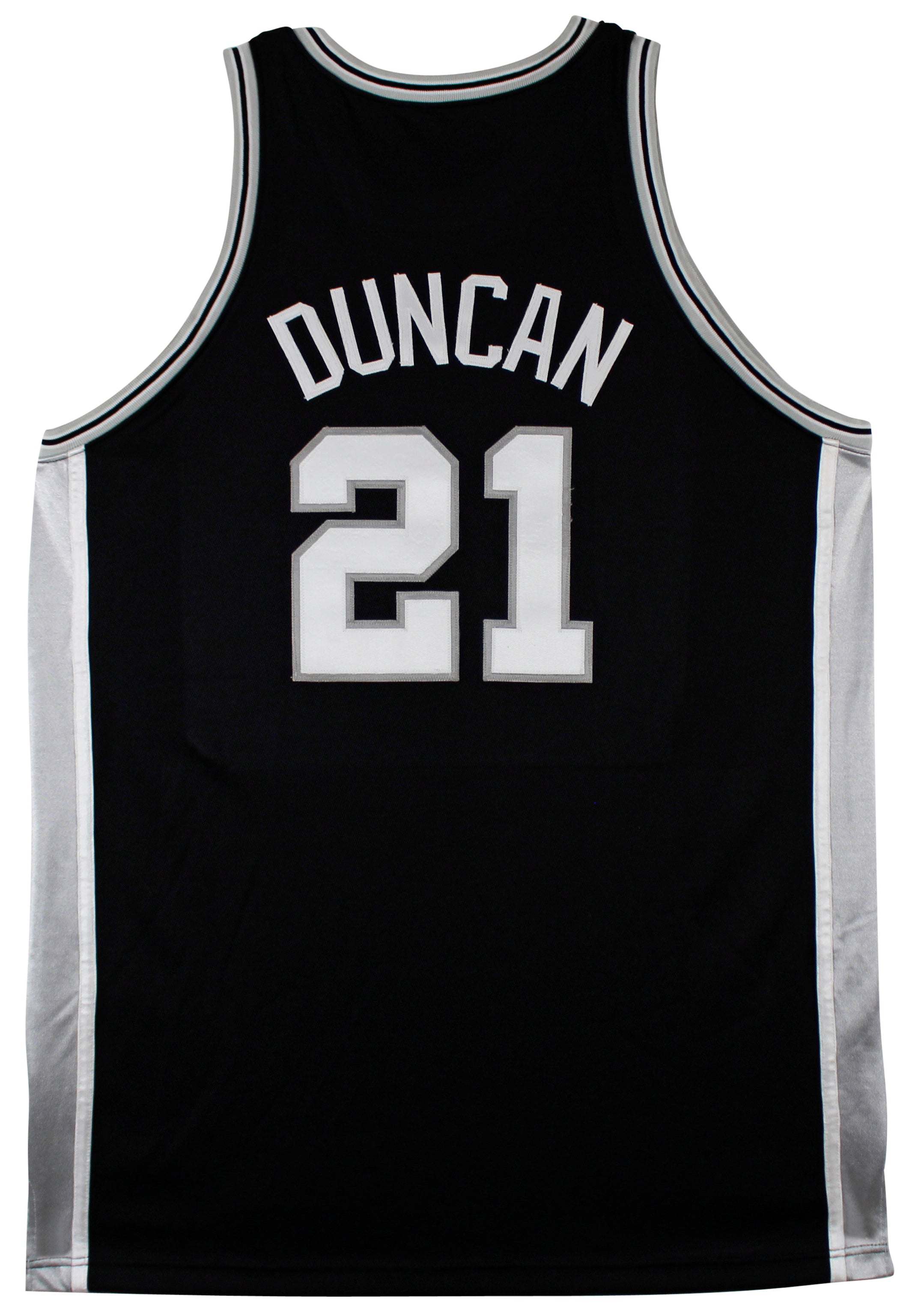 Spurs Tim Duncan 2001-02 Game Worn Nike +4" Extra Length Black Road Jersey