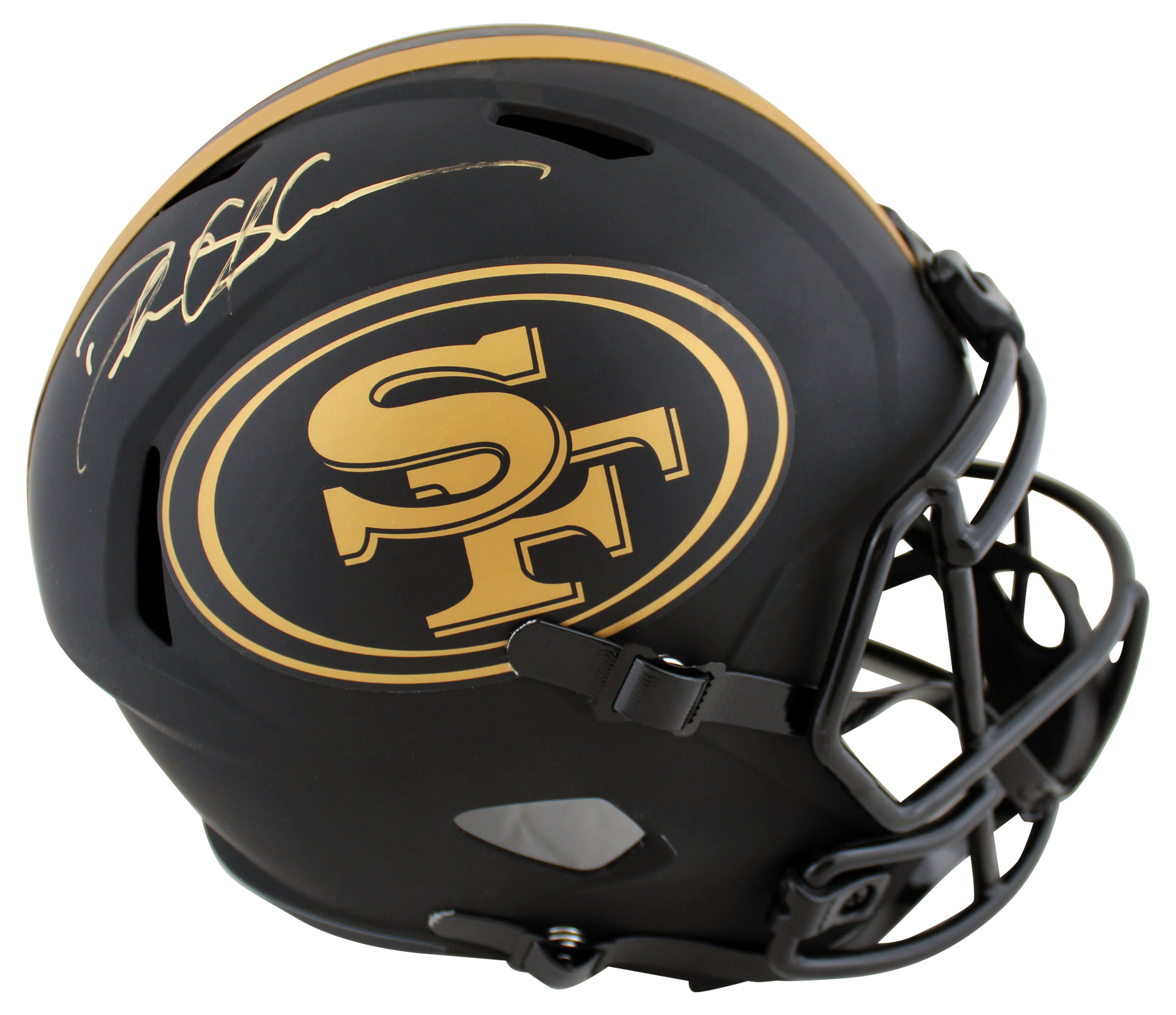 49ers Deion Sanders Signed Eclipse Full Size Speed Rep Helmet BAS Witnessed