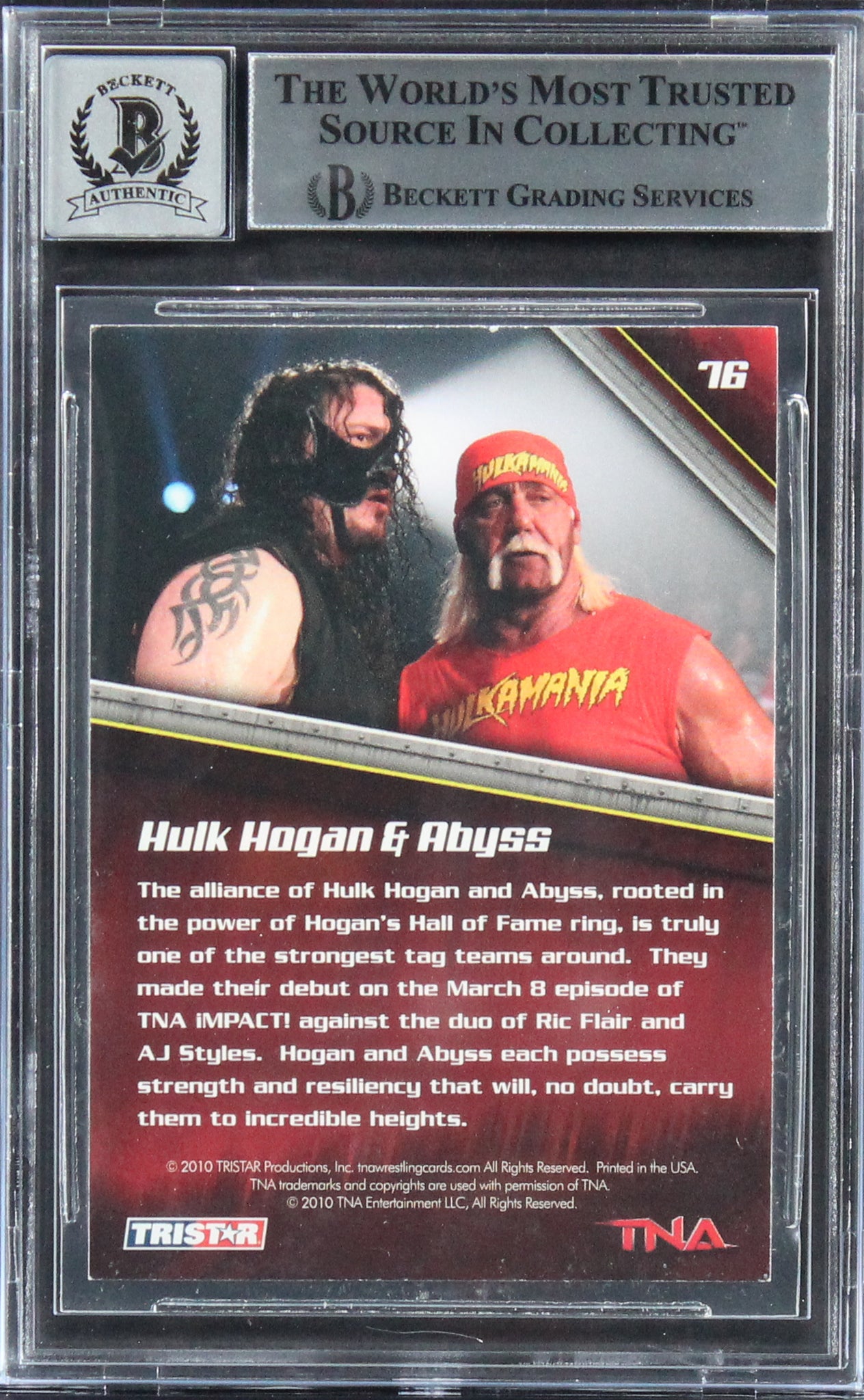 Hulk Hogan Authentic Signed 2010 Tristar TNA New Era #76 Card Auto 10! BAS Slab