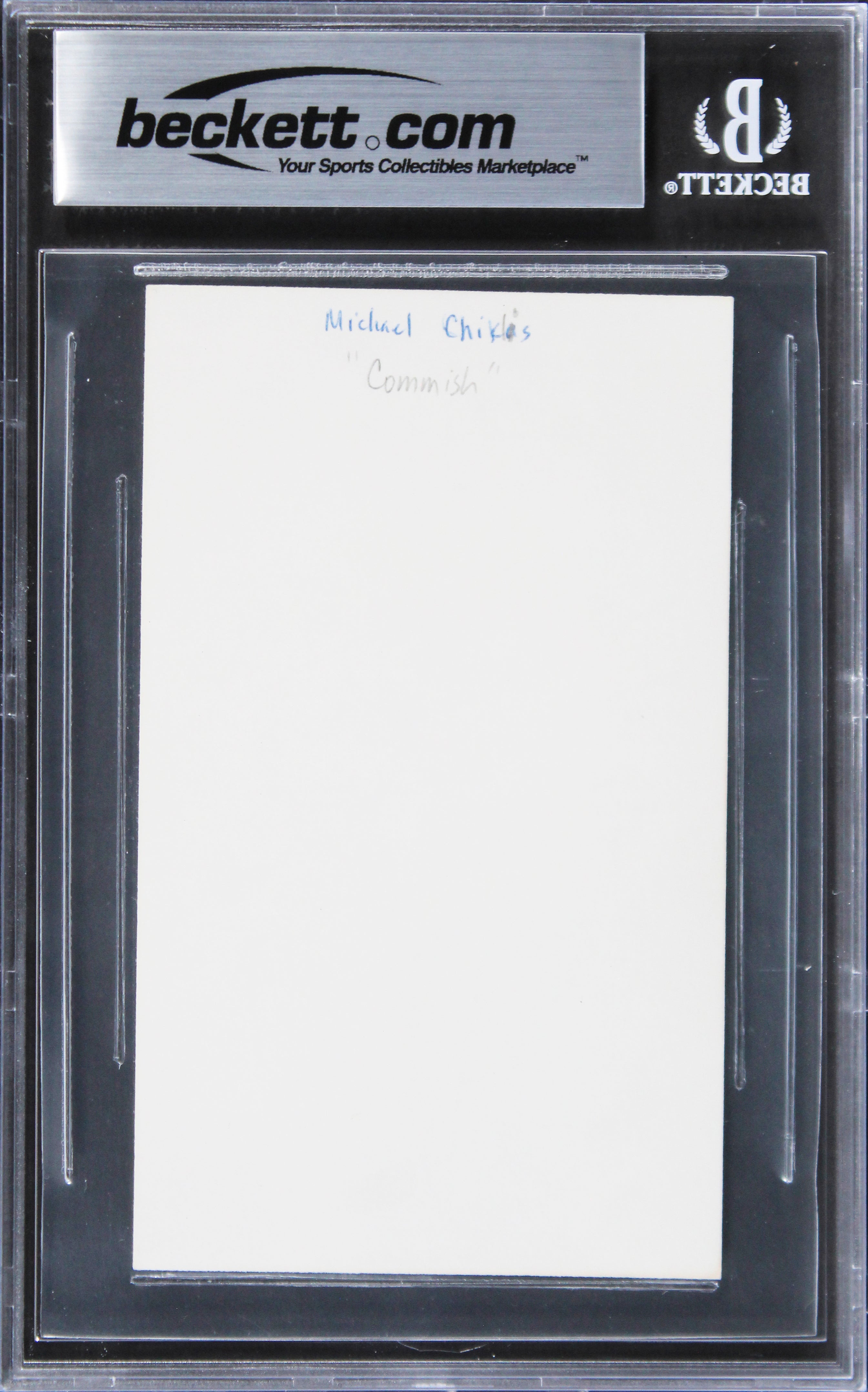 Michael Chiklis The Shield Signed 3x5 Index Card w/ Black Sig BAS Slabbed