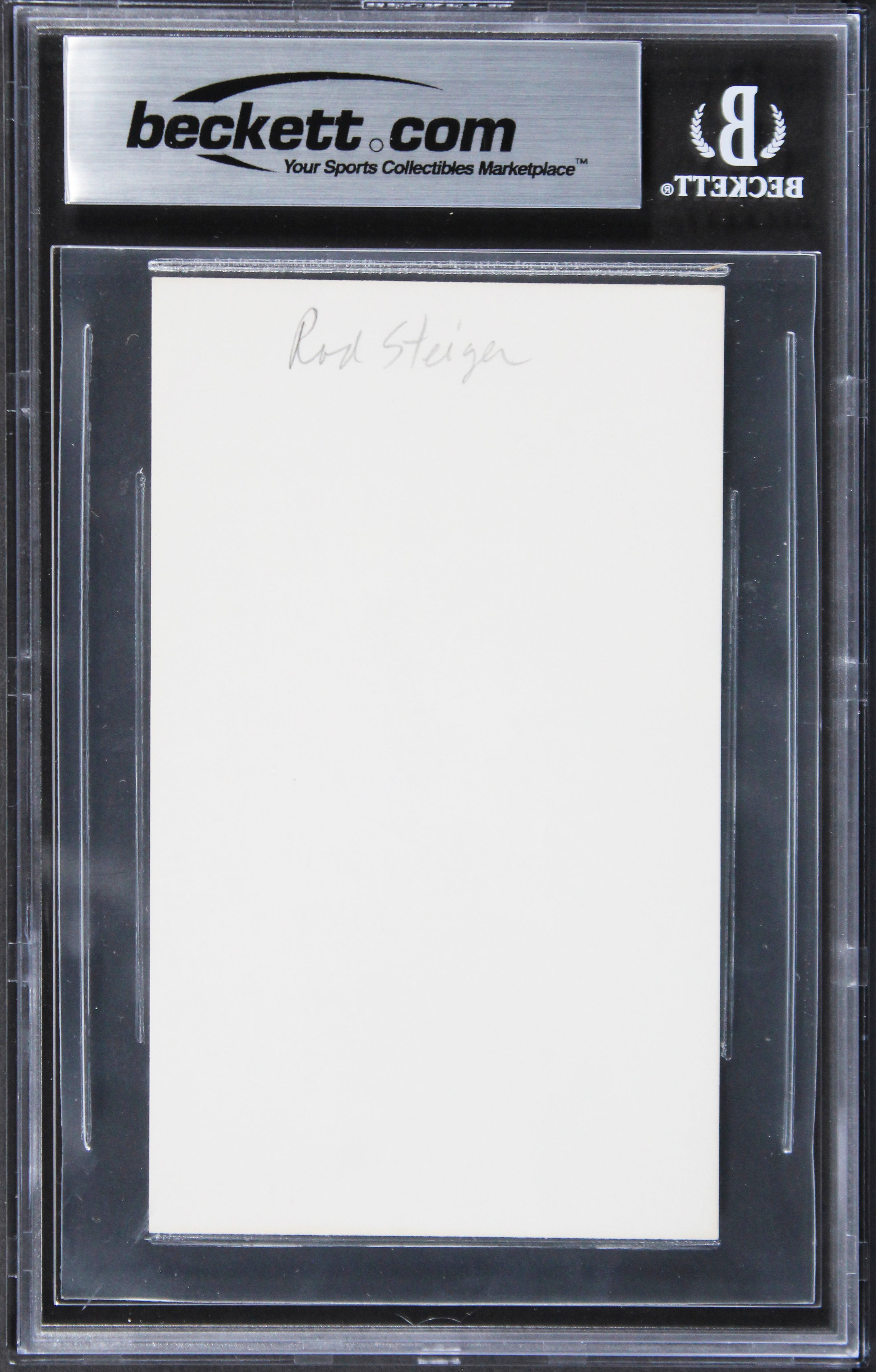 Rod Steiger In The Heat of the Night Signed 3x5 Index Card BAS Slabbed 7