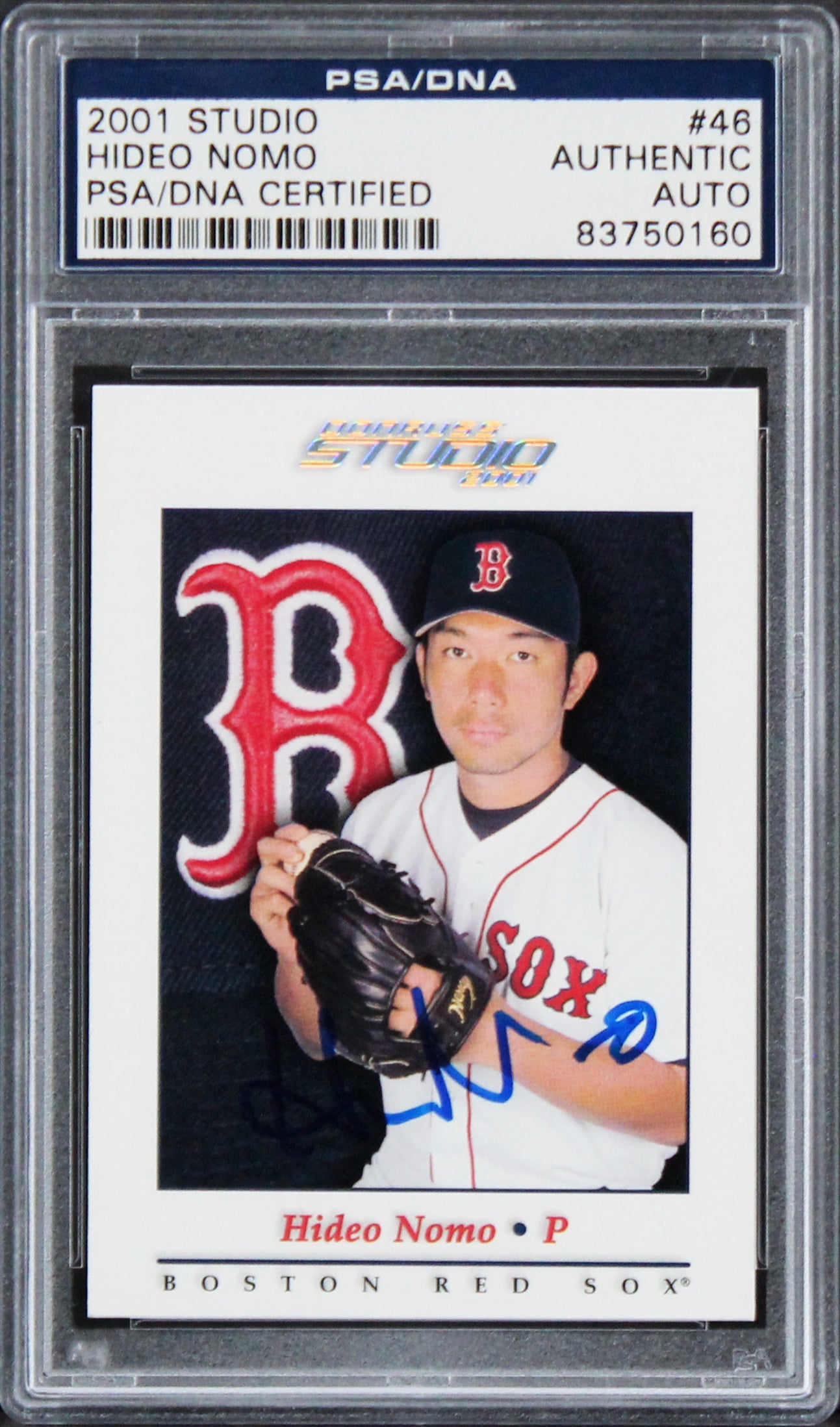 Red Sox Hideo Nomo Authentic Signed Card 2001 Studio #46 PSA/DNA Slabbed