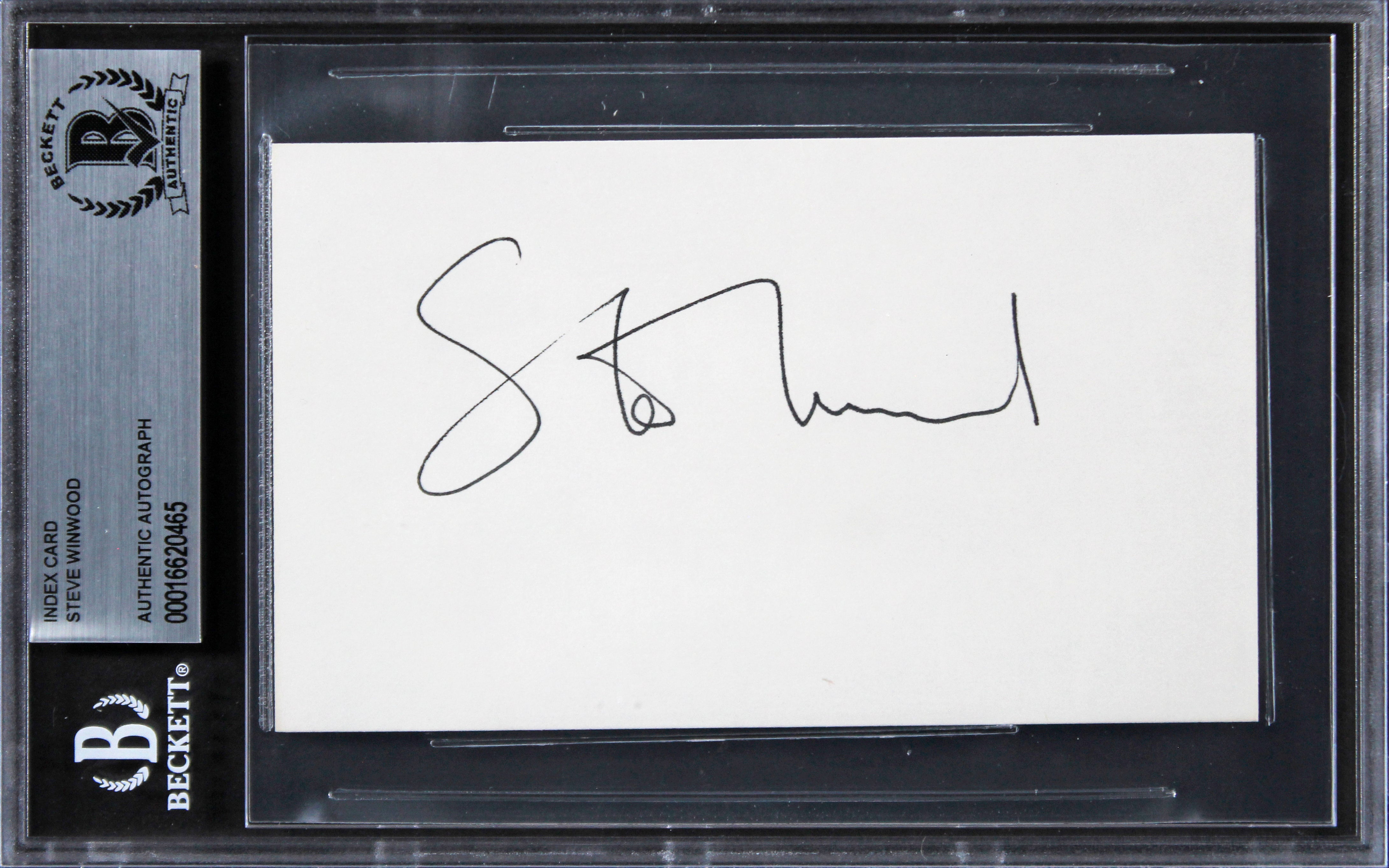 Steve Winwood Musician Authentic Signed 3x5 Index Card Autographed BAS Slabbed