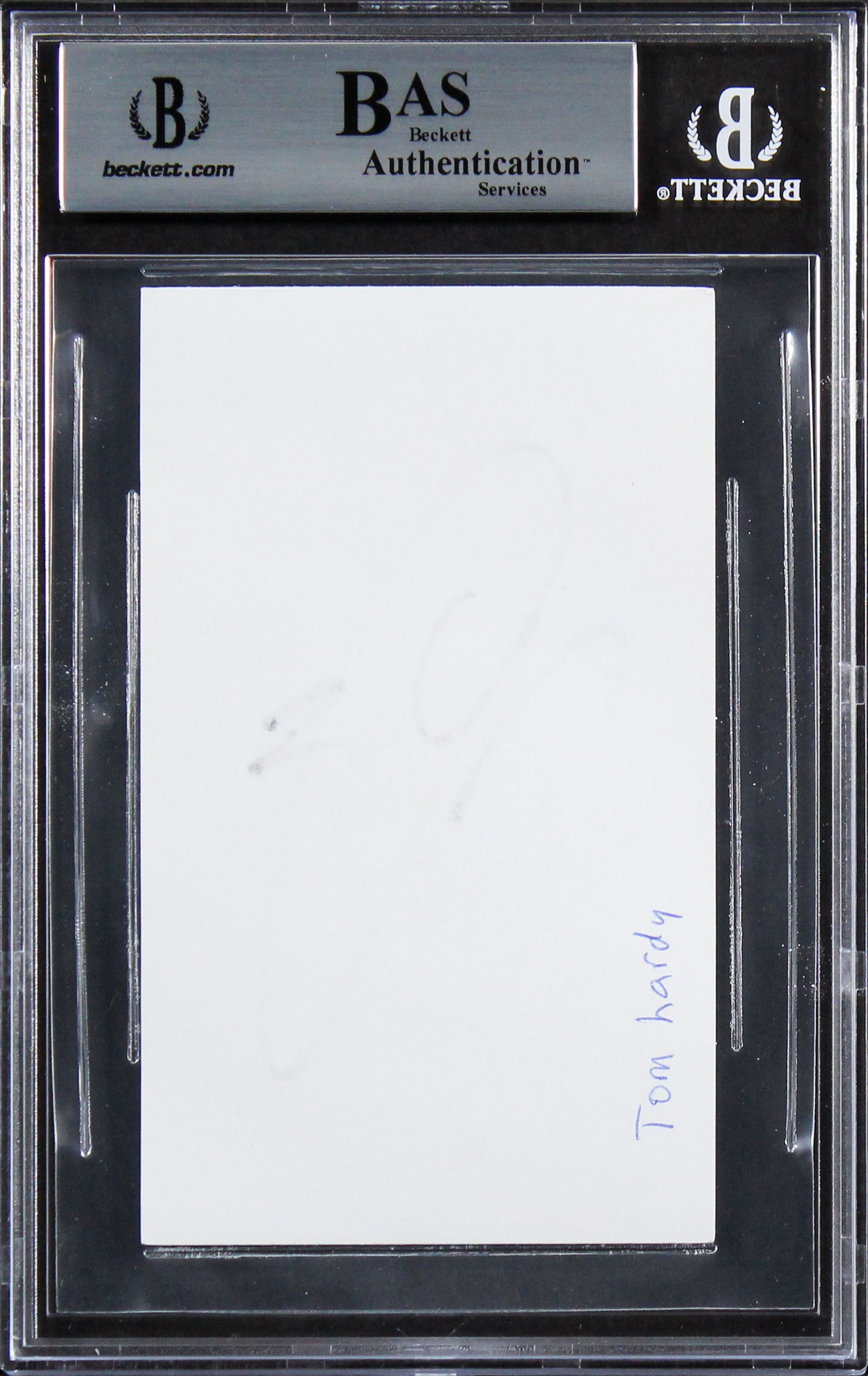 Tom Hardy Batman The Dark Knight Rises  Signed 3x5 Index Card BAS Slabbed 2