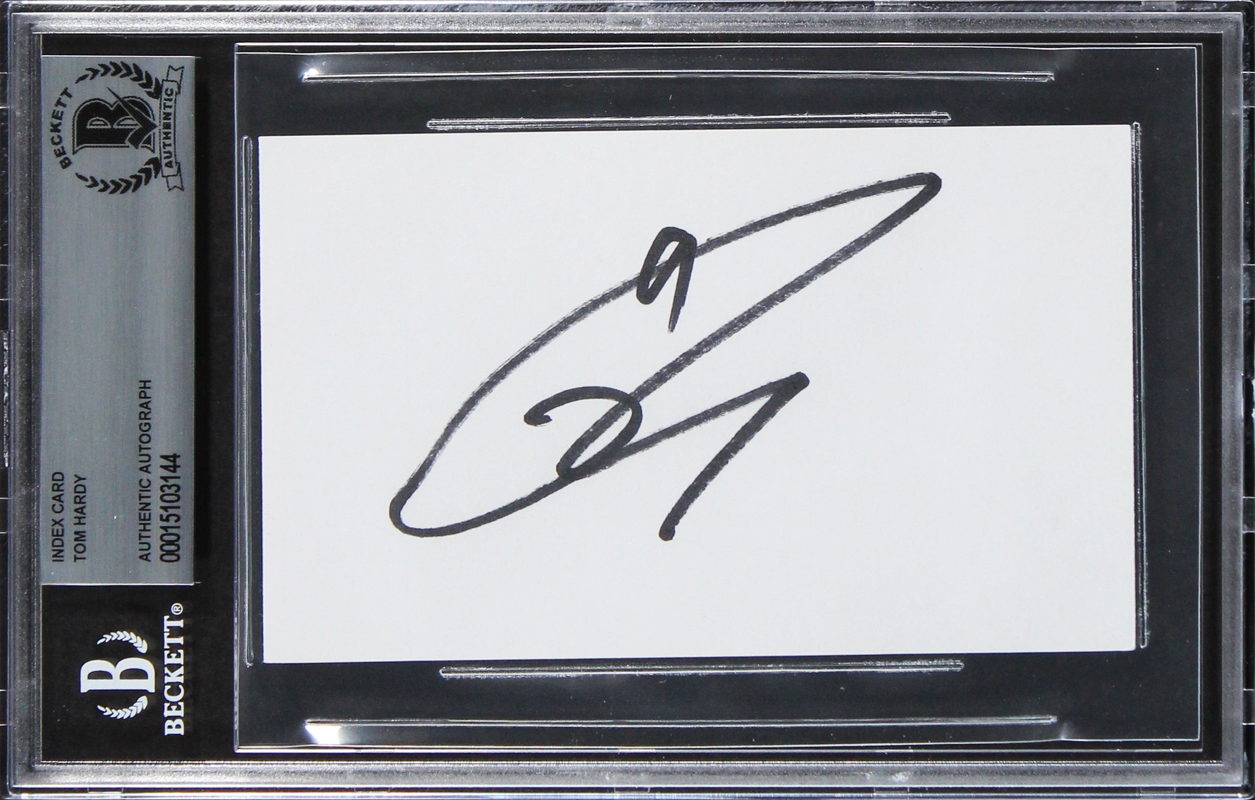 Tom Hardy Batman The Dark Knight Rises Signed 3x5 Index Card BAS Slabbed 1