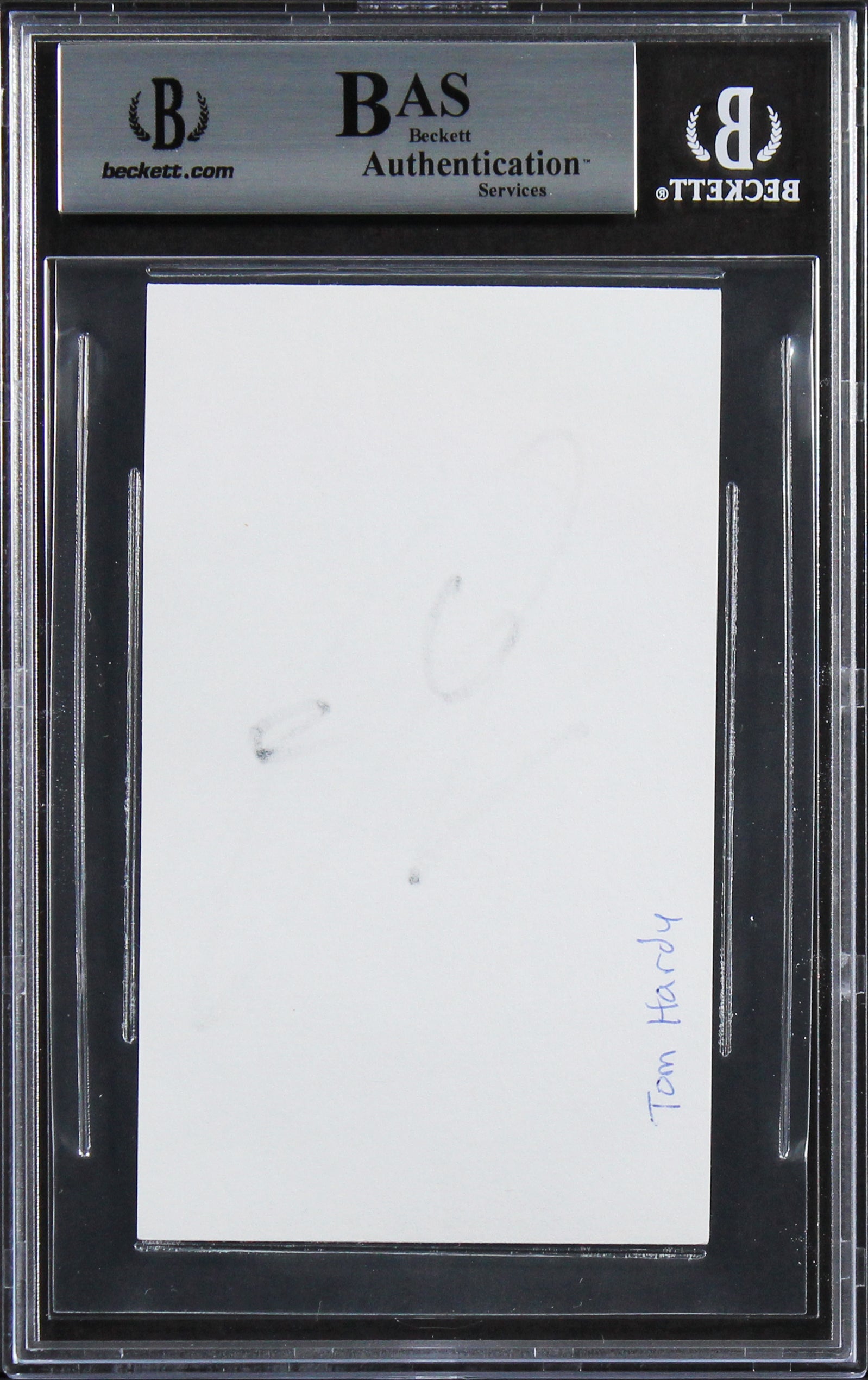 Tom Hardy Batman The Dark Knight Rises Signed 3x5 Index Card BAS Slabbed 1
