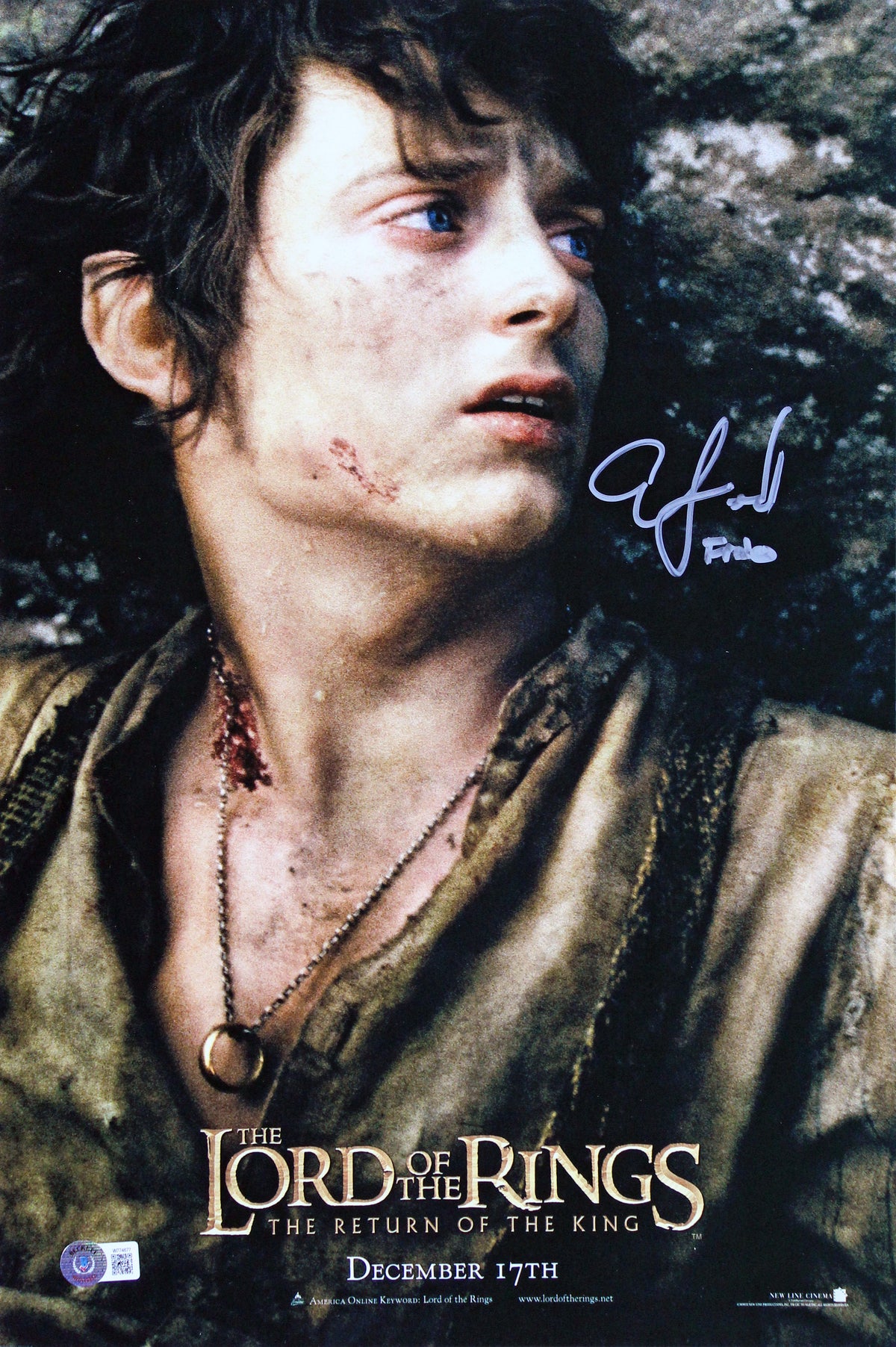 Elijah Wood LOTR The Return of the King "Frodo" Signed 12x18 Photo BAS #W774677