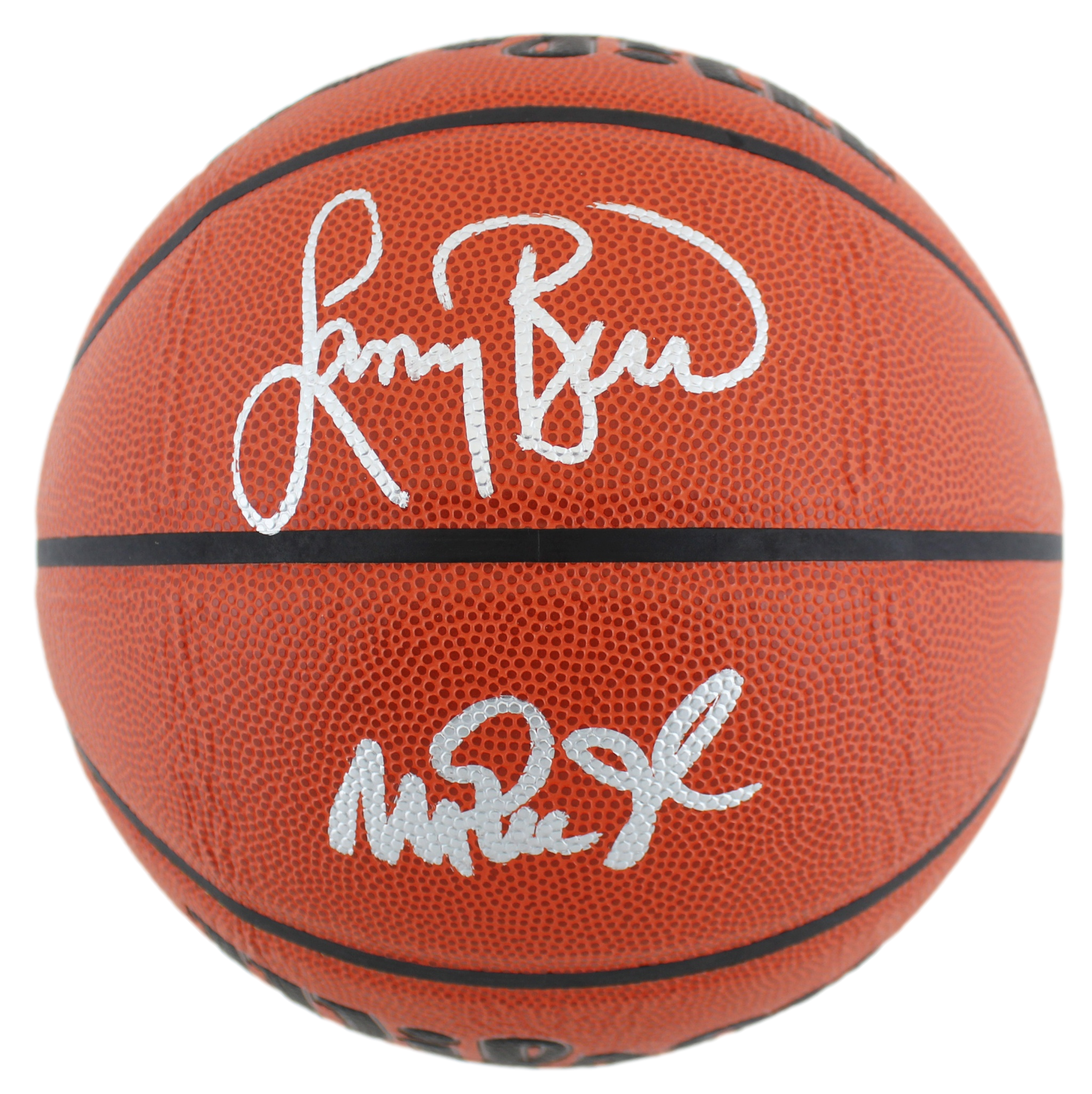 Magic Johnson & Larry Bird Authentic Signed Wilson Basketball w/ case BAS Wit
