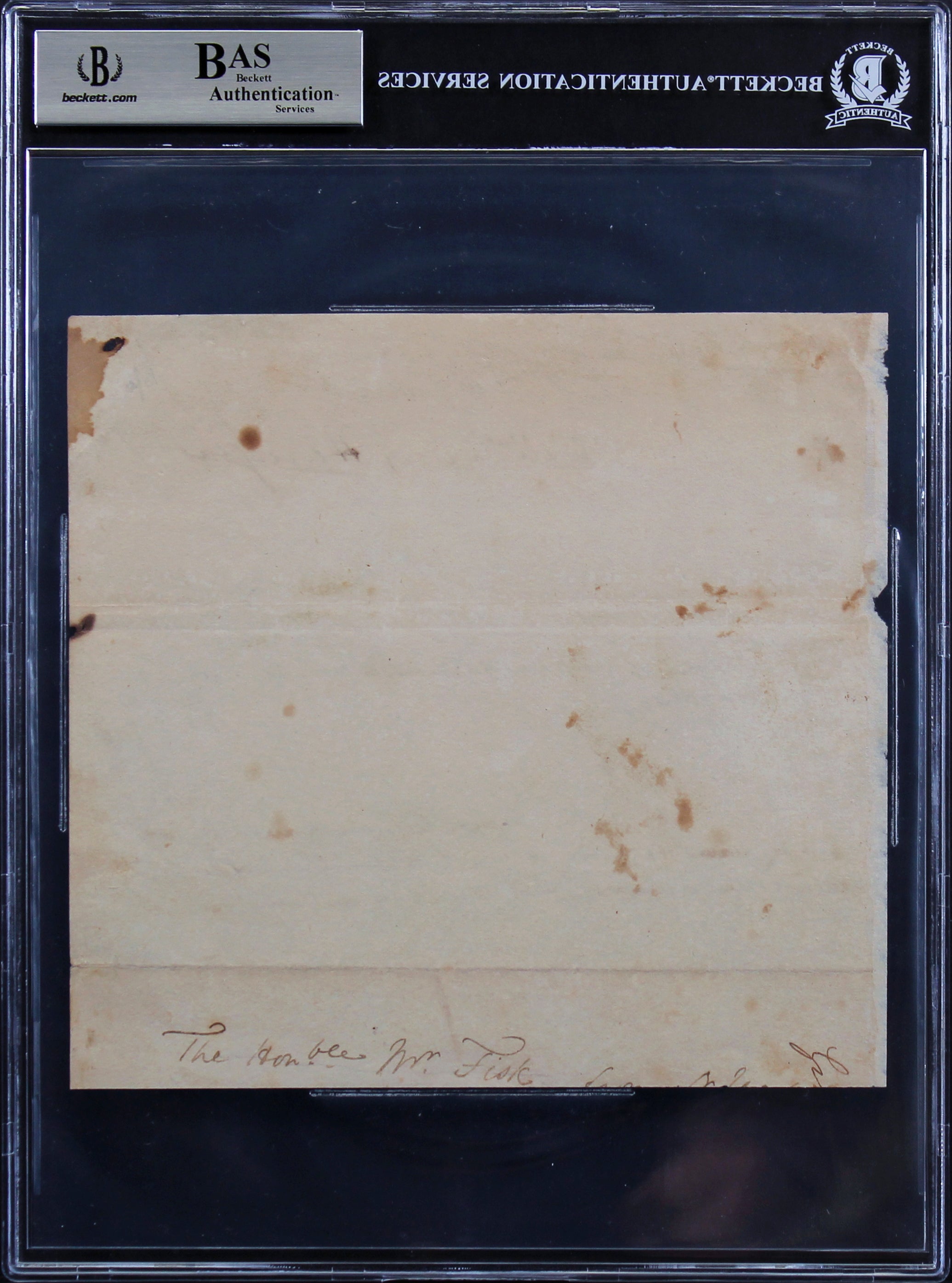 William Henry Harrison Authentic Signed 7.25x7.5 Letter Dated BAS Slabbed