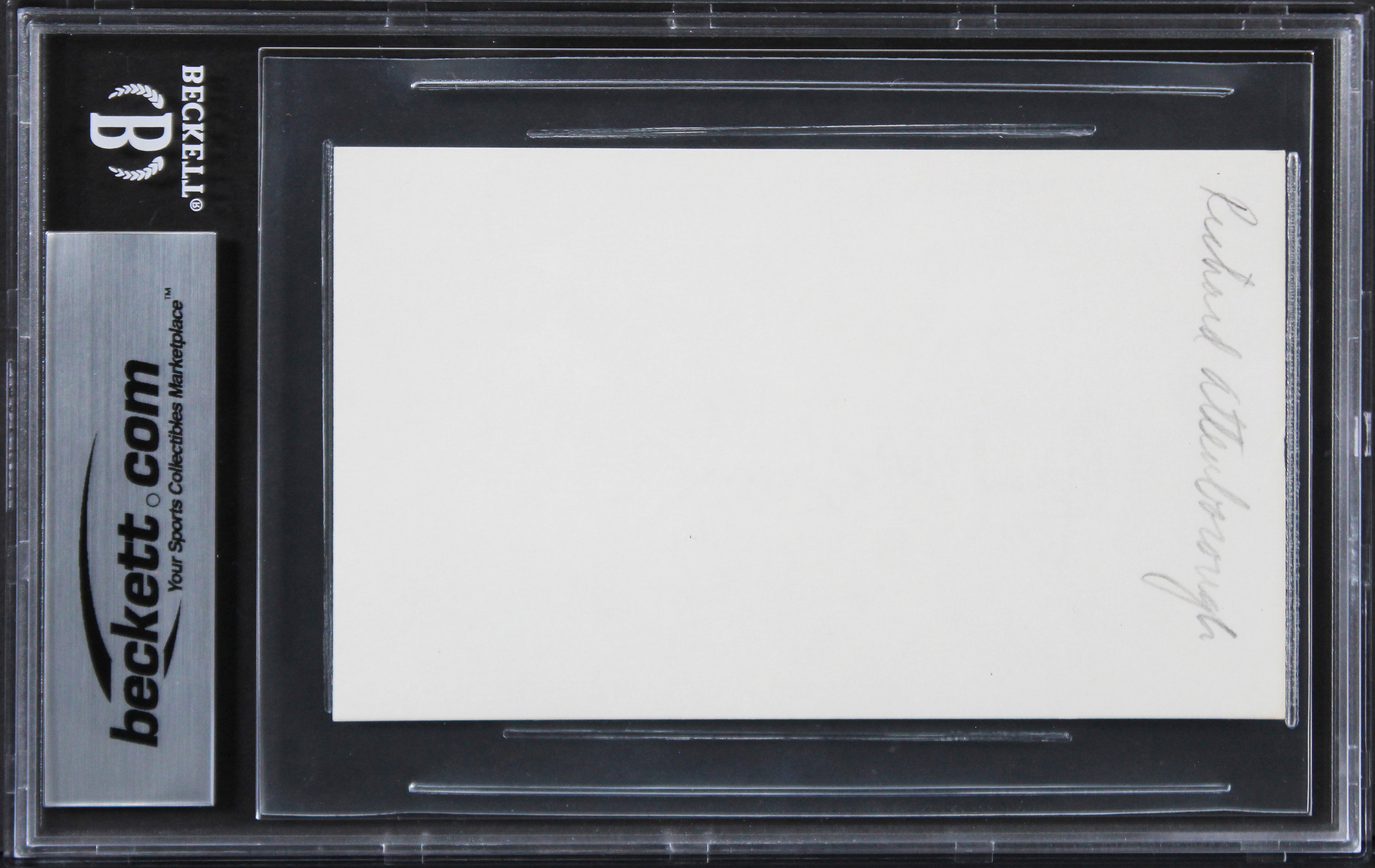 Richard Attenborough Jurassic Park Authentic Signed 3x5 Index Card BAS Slabbed