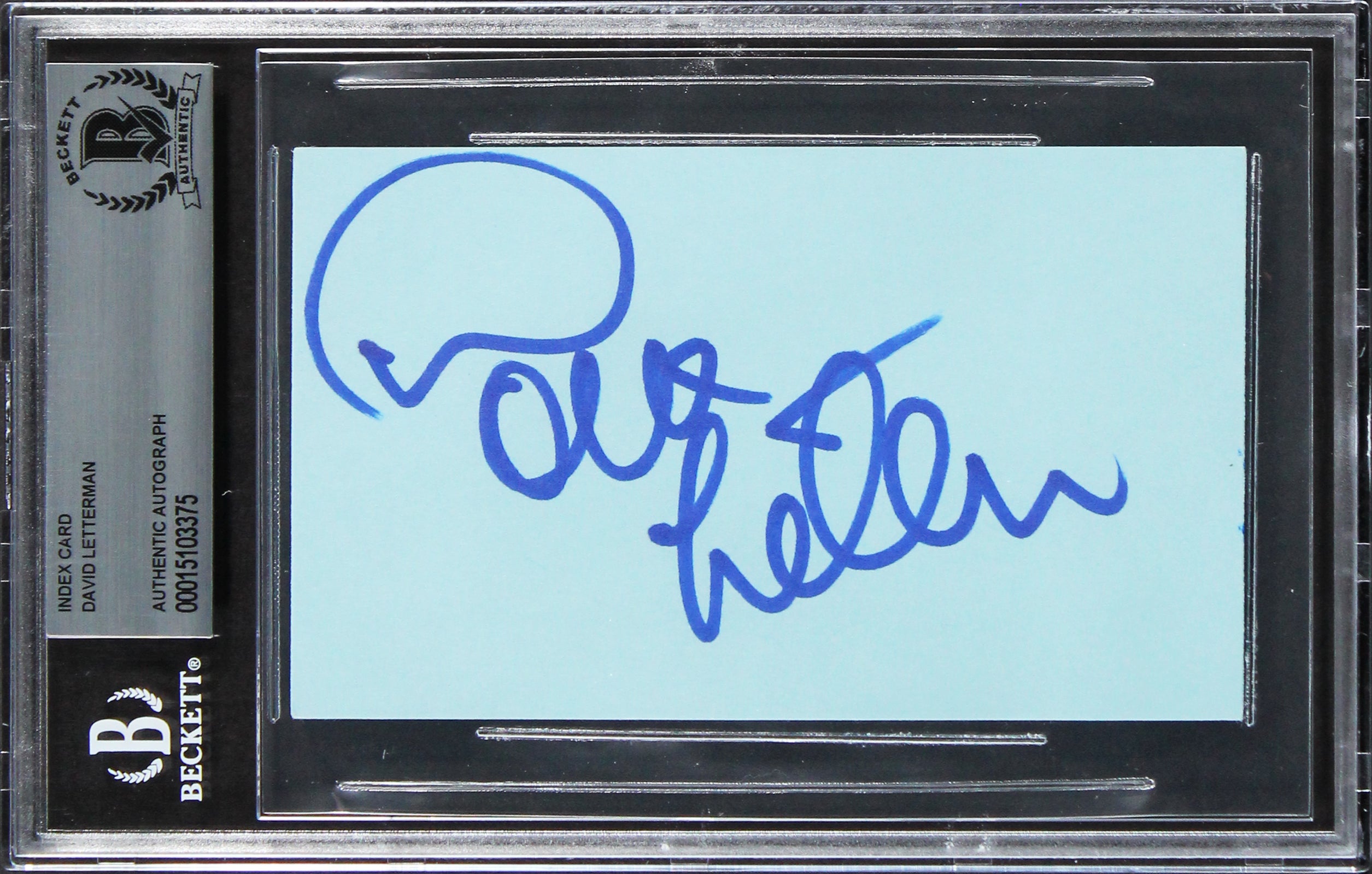 David Letterman Authentic Signed 3x5 Index Card Autographed BAS Slabbed