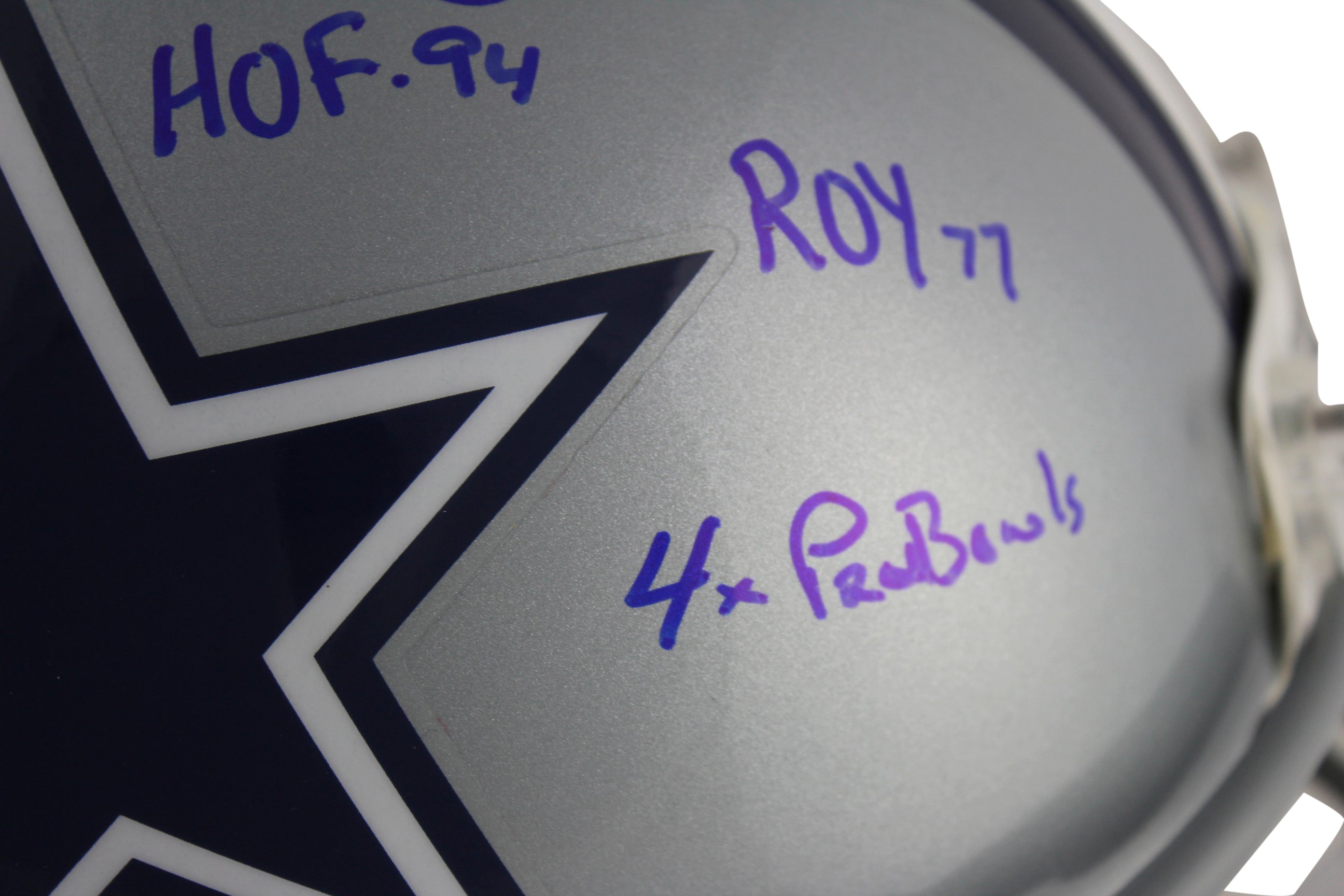 Cowboys Tony Dorsett "Career Stat" Signed Authentic Proline Full Size Helmet BAS