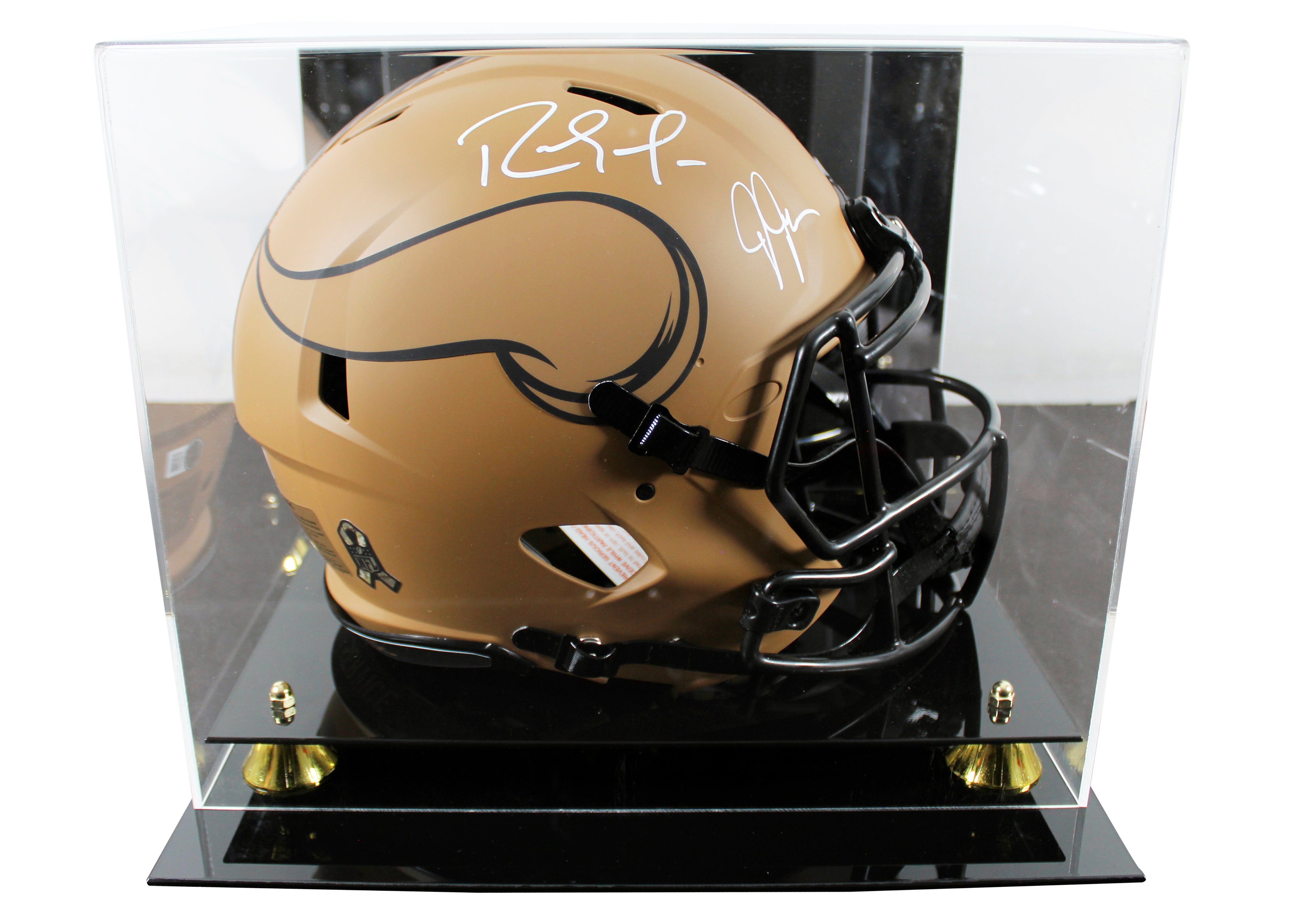 Justin Jefferson & Randy Moss Signed STS II F/S Speed Proline Helmet W/ Case BAS