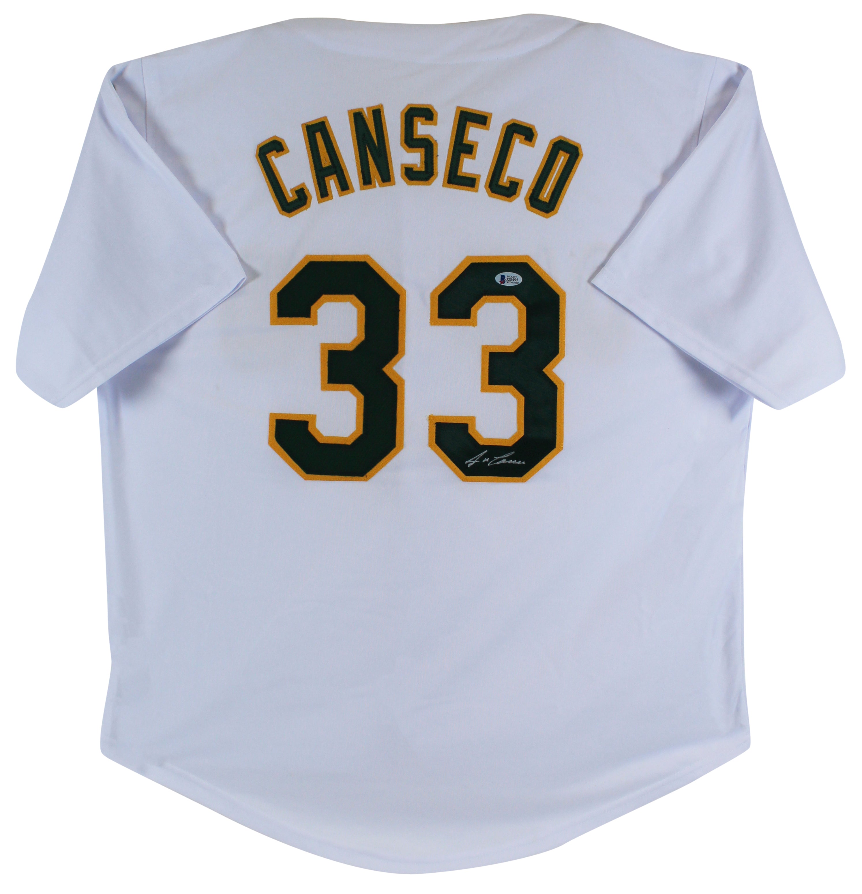 Jose Canseco Authentic Signed White Pro Style Jersey Autographed BAS Witnessed