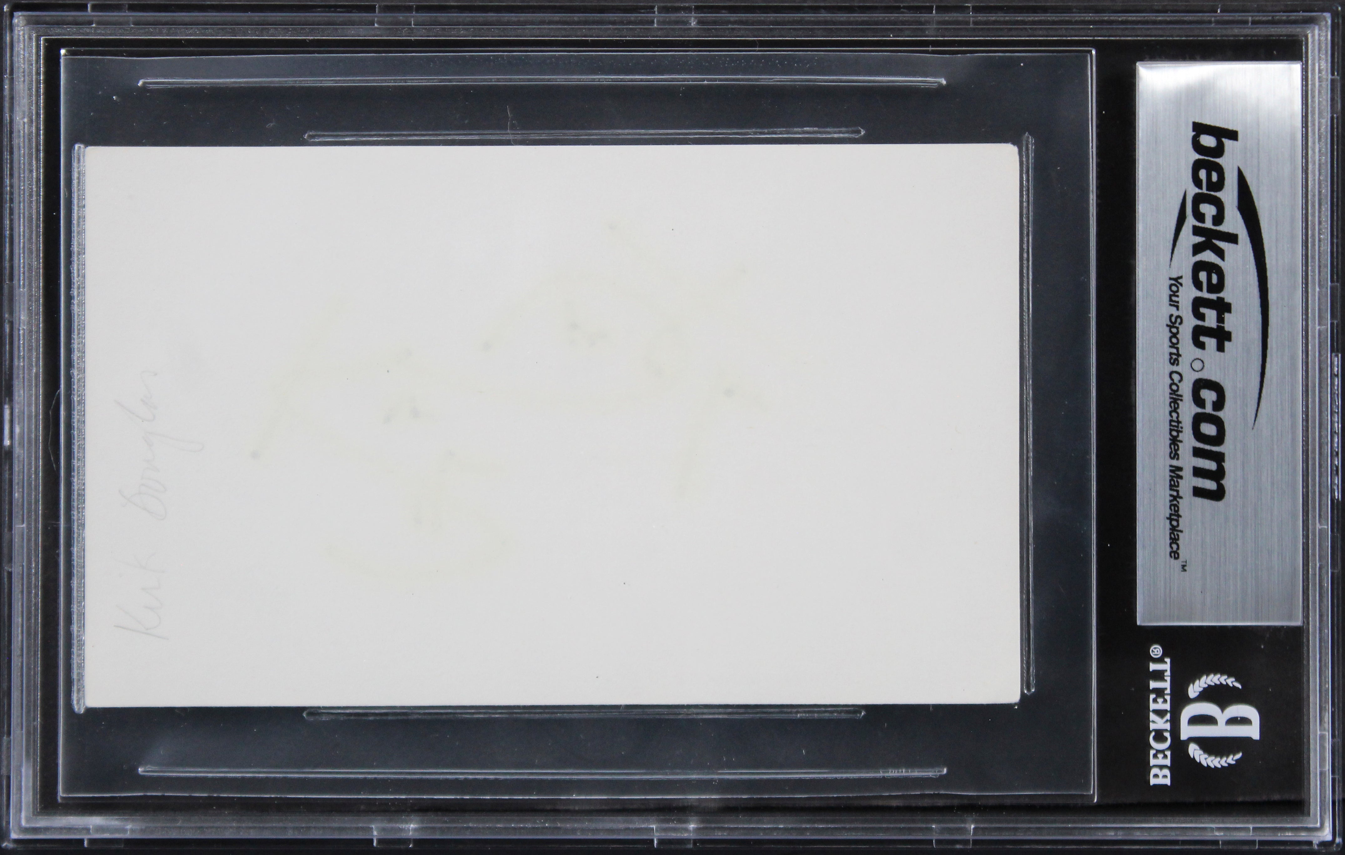 Kirk Douglas Spartacus Authentic Signed 3x5 Index Card Autographed BAS Slabbed 3