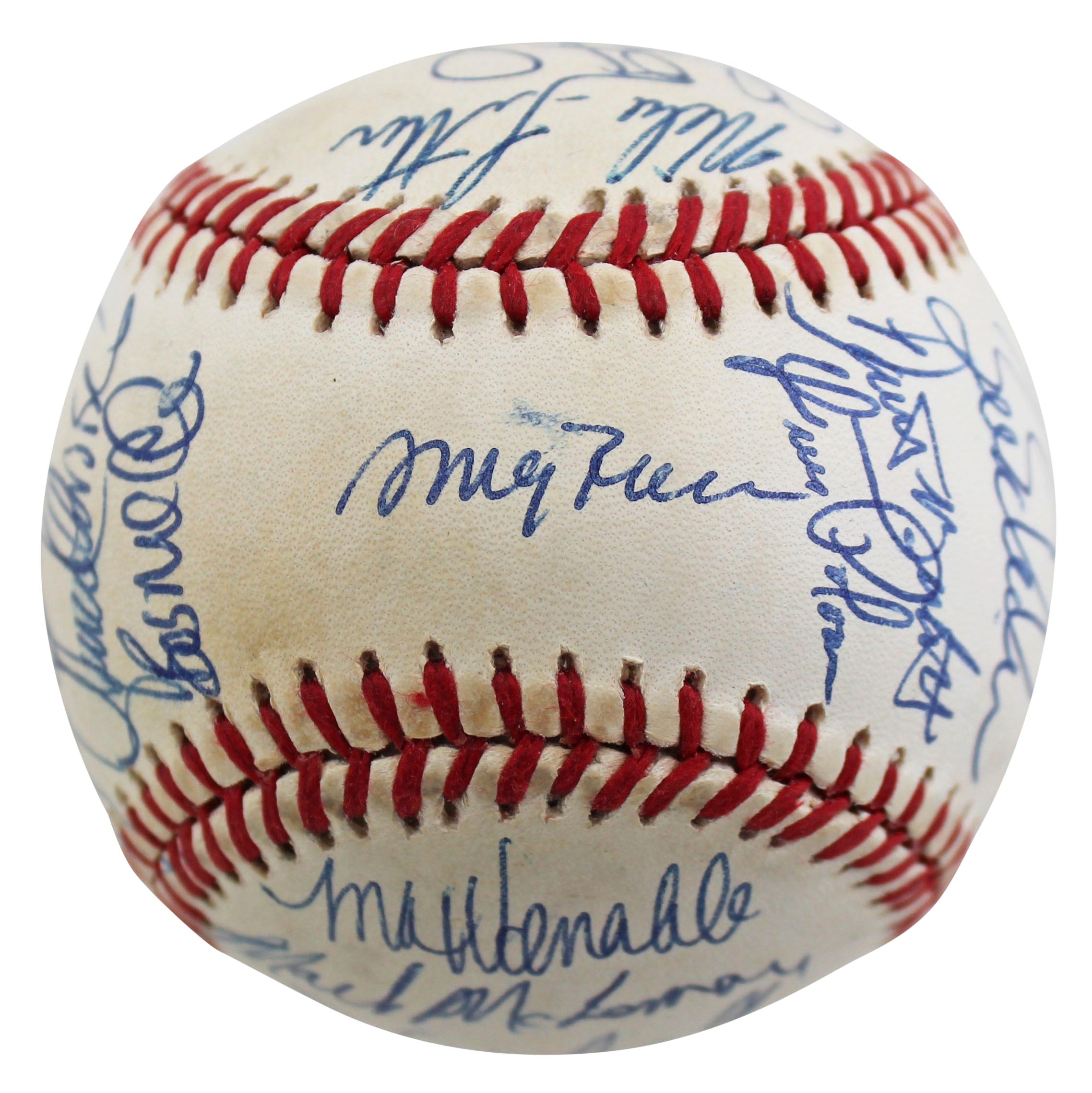 1990 Angels (25) Winfield, Blyleven, Joyner Signed Oal Baseball BAS #AC01904
